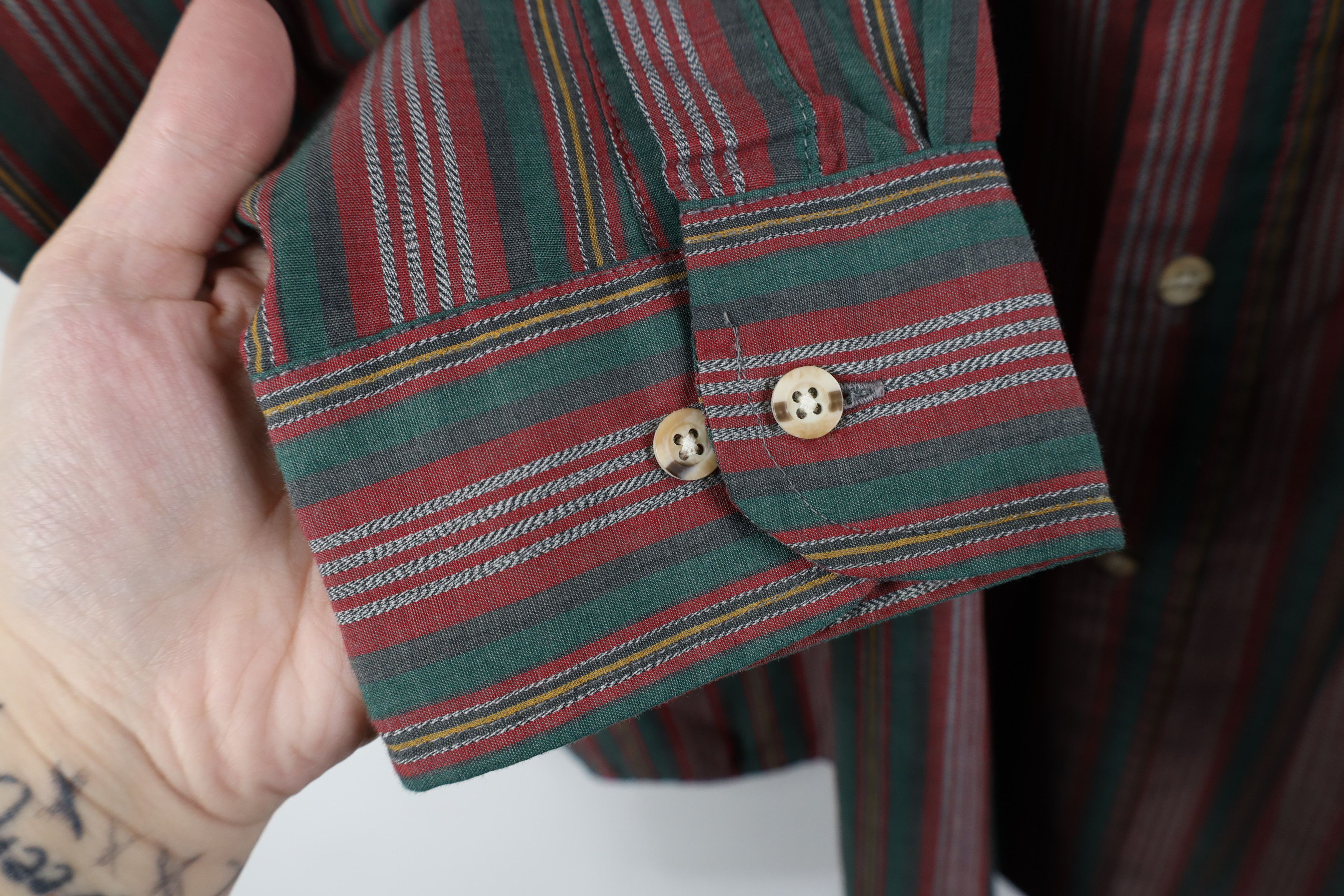 Vintage Vintage 90s Streetwear Rainbow Striped Collared Button Shirt Size US XL / EU 56 / 4 - 6 Thumbnail
