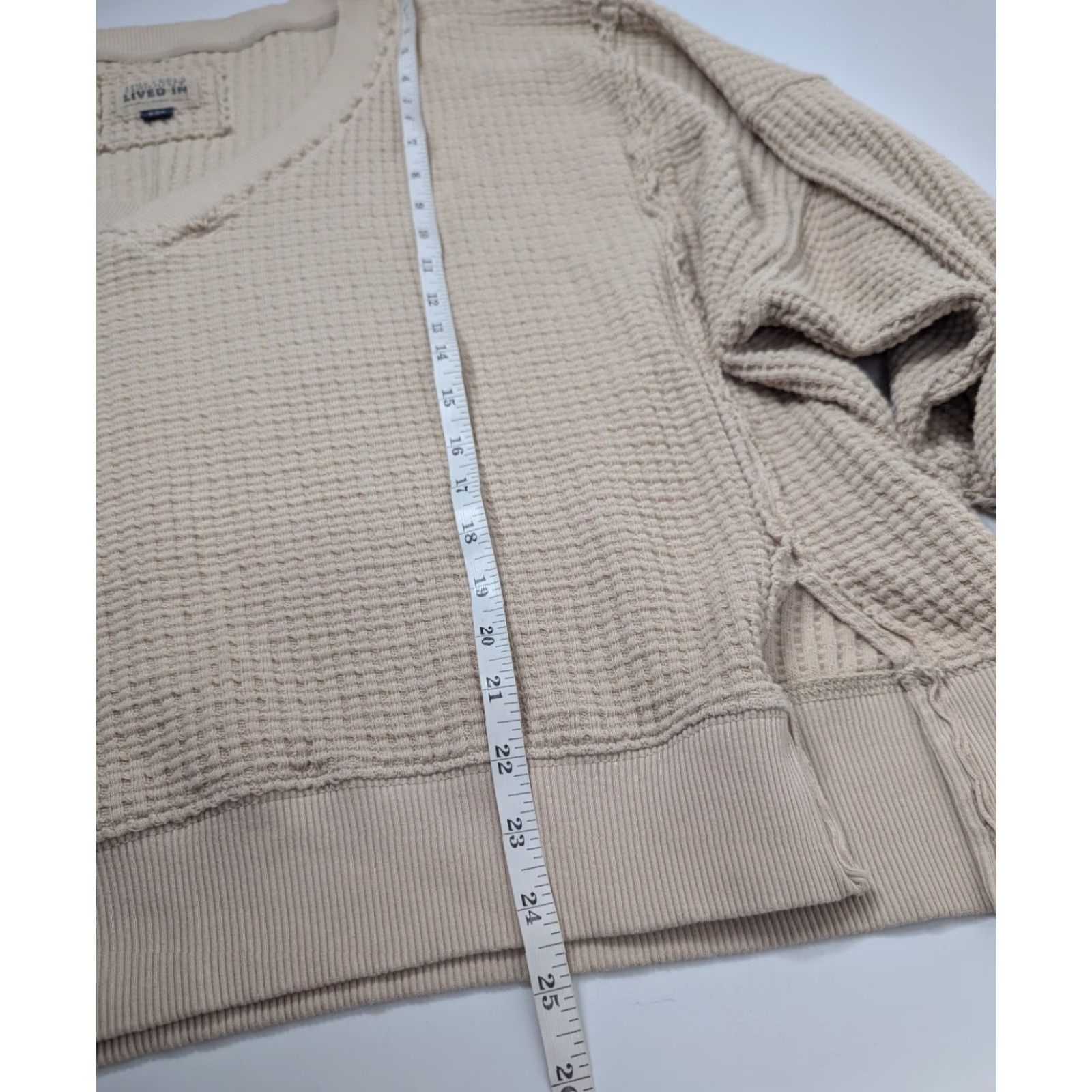 Vintage VINTAGE American Eagle Sweatshirt This Feels Seriously Lived-In Beige Women's M Slouchy Pullover Crew Neck Long Sleeve Size M / US 6-8 / IT 42-44 - 4 Thumbnail