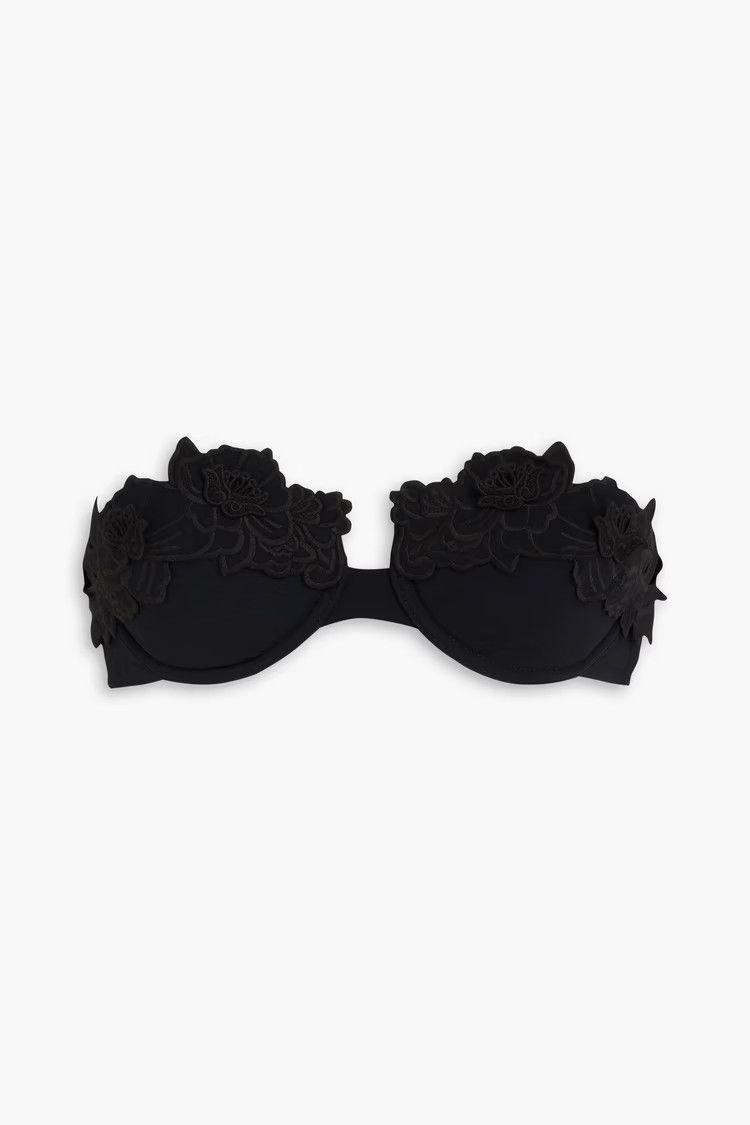 oc11z0226 Flora Underwired Bandeau Bikini Top In Black