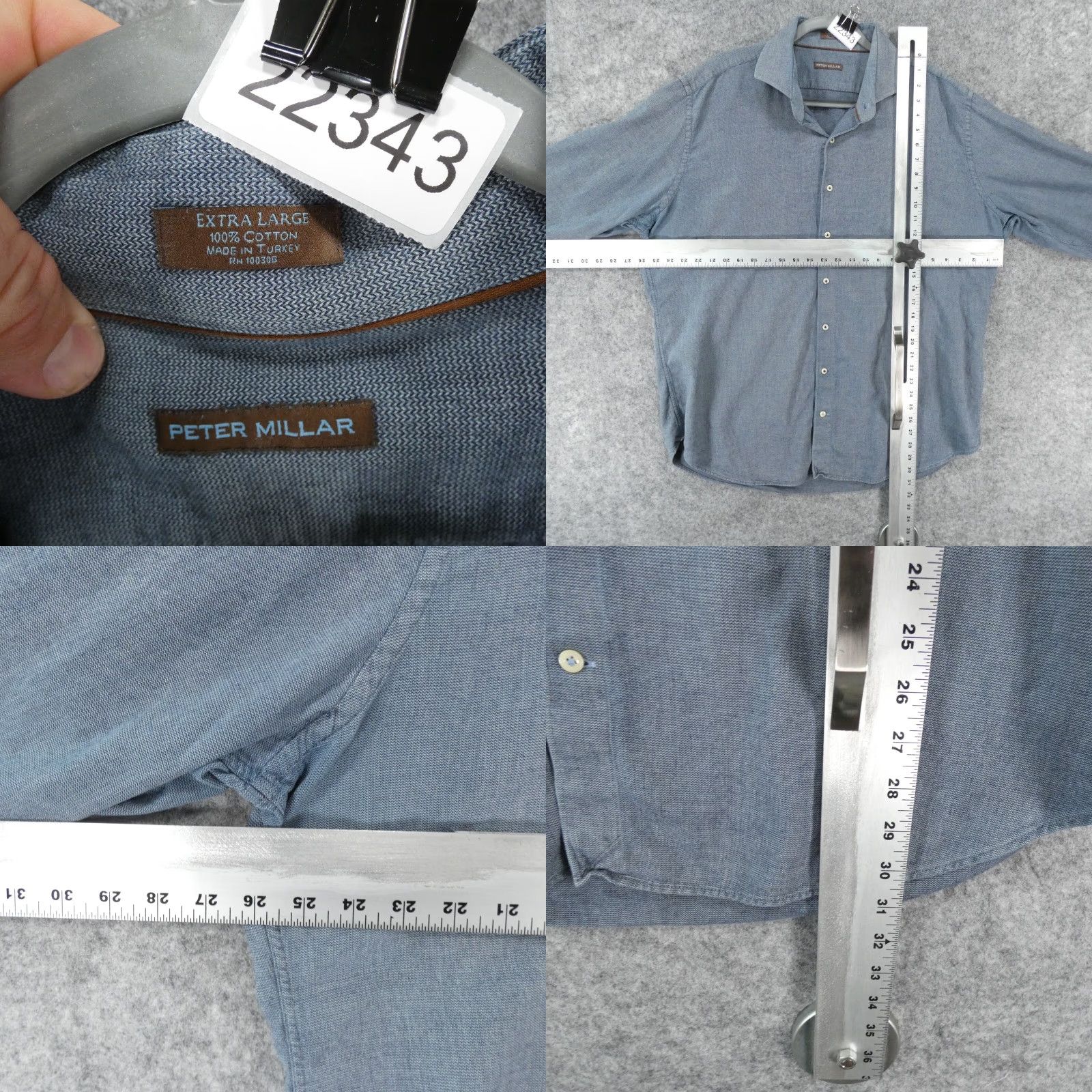 Peter Millar Peter Millar Shirt Mens Extra Large Long Sleeve Button-Up Blue Size US XL / EU 56 / 4 - 8 Thumbnail