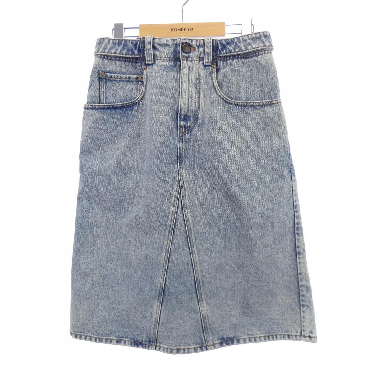 Louis Vuitton Louis Vuitton Louis Vuitton Bleached Denim Midi Skirt Textile Skirts FPJU18BEA DUTY FREE for USA Size ONE SIZE - 1 Thumbnail