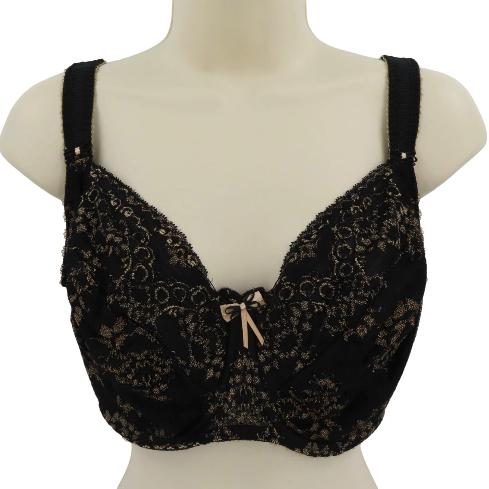 Vintage Fantasie Bra 32HH Black Floral Underwired Bow Style FL2411BLK Bra Women HH Flower T-Shirt 32 Black Womens Size ONE SIZE - 2 Thumbnail