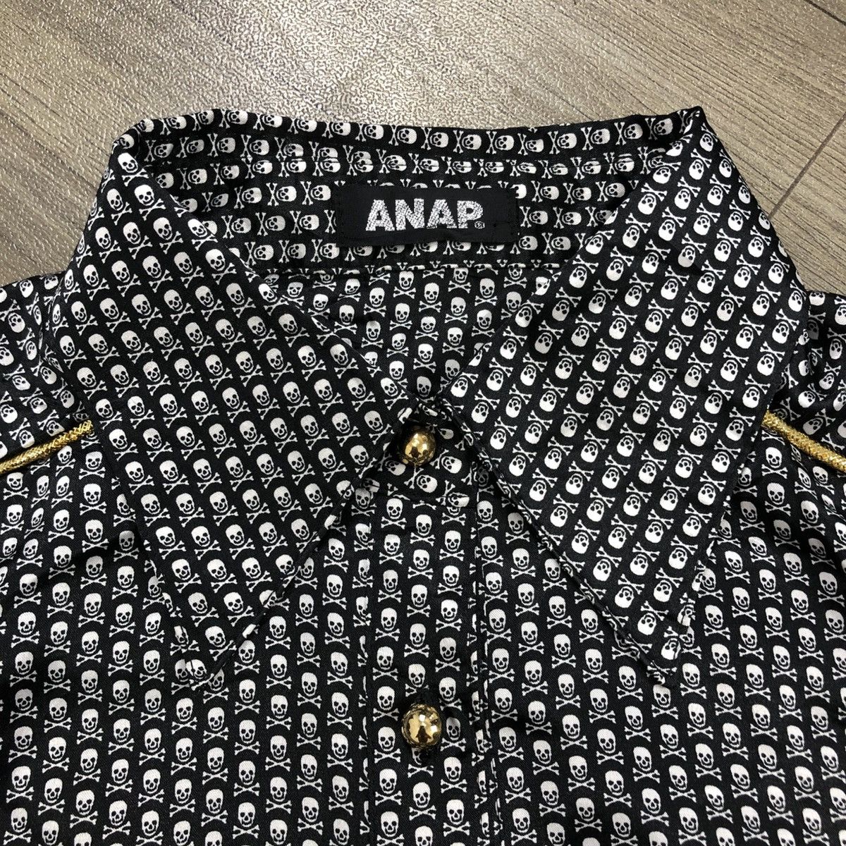 If Six Was Nine × Japanese Brand × Seditionaries 2000s Anap Skulls Full Print Lgb Gothic Goa Style Button Up Size US L / EU 52-54 / 3 - 5 Thumbnail