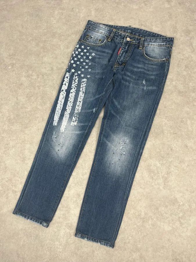 Dsquared2 SS2012 Dsquared2 Blue USA Flag Print Blue Denim Jeans Size US 30 / EU 46 - 5 Thumbnail