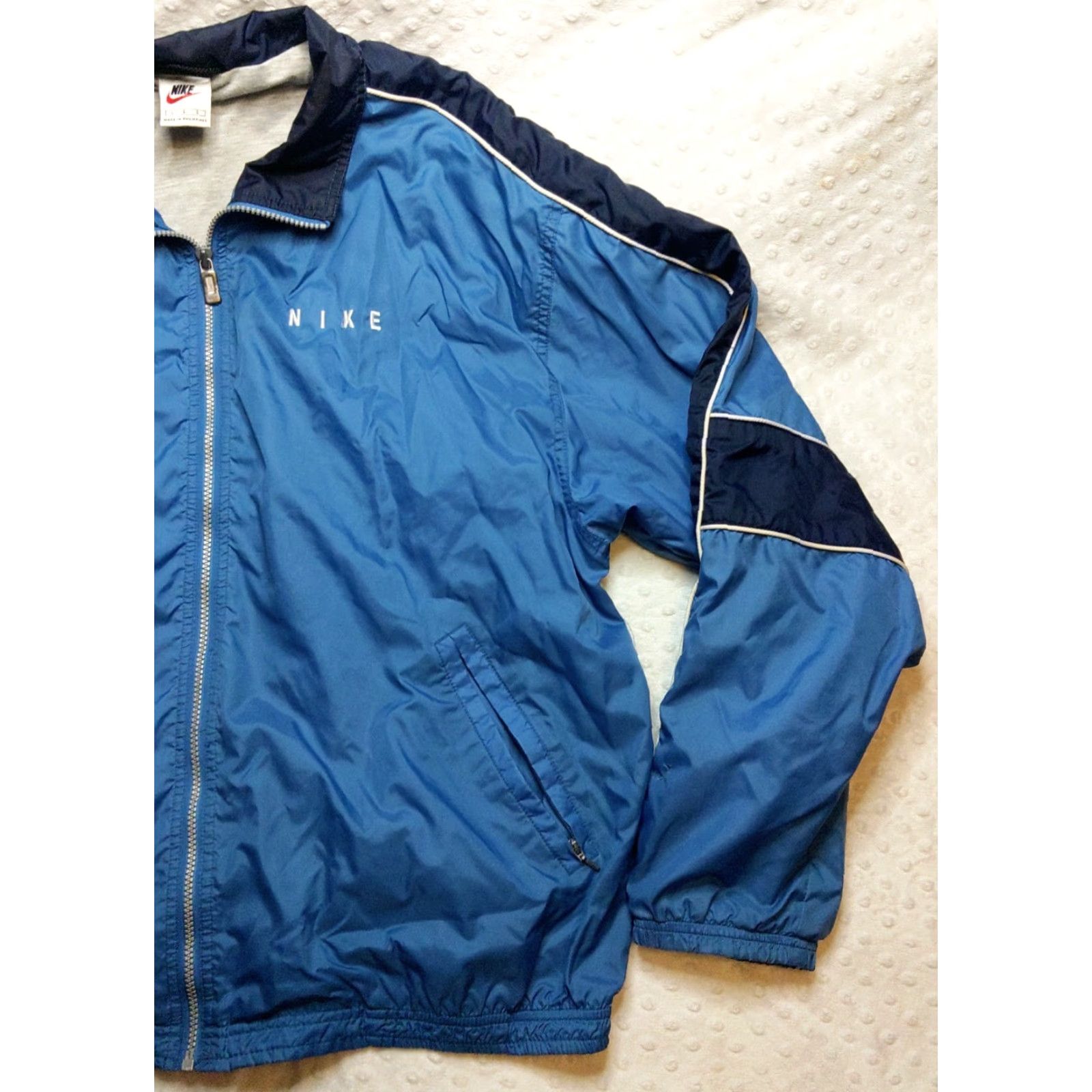 Nike Nike Windbreaker Jacket Mens Regular Large Blue 90s Vintage Logo Zipper Pockets Lightweight Full Zip Sports Retro Size US L / EU 52-54 / 3 - 2 Thumbnail