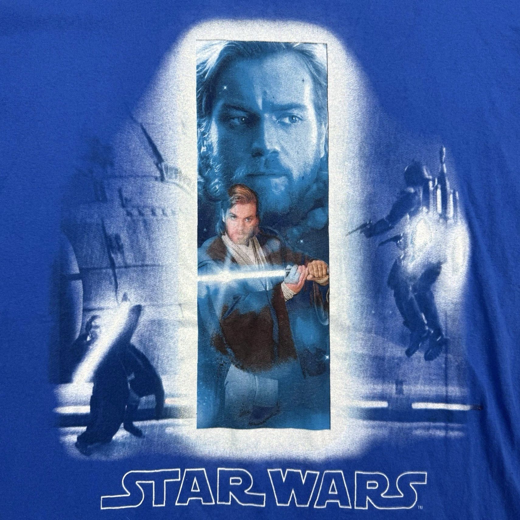 Star Wars VINTAGE Star Wars T-Shirt Adult XL Blue Graphic 90s Movie Mens Size US XL / EU 56 / 4 - 2 Thumbnail