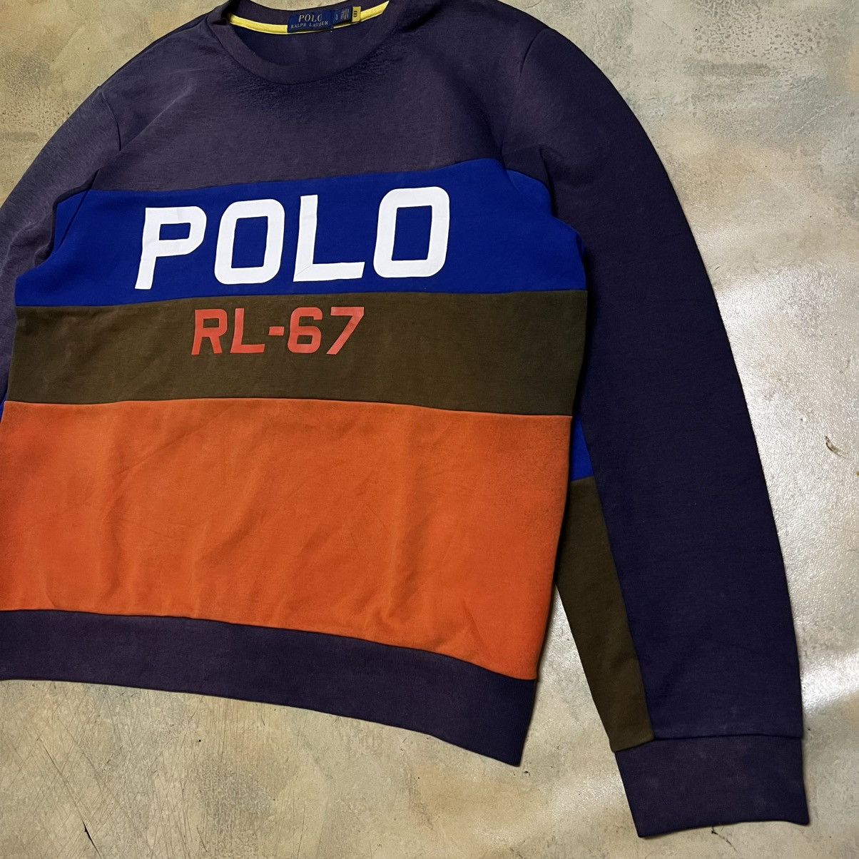 Polo Ralph Lauren Polo Ralph Lauren Colour Block Big Logo Sweatshirt Distress Size US L / EU 52-54 / 3 - 2 Thumbnail