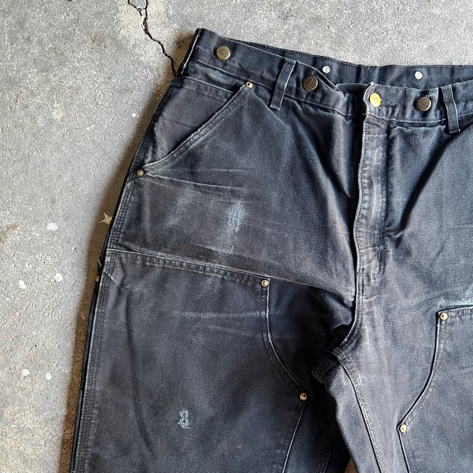Carhartt × Vintage Carhartt black double knee work wear carpenter pants Size US 35 - 4 Thumbnail