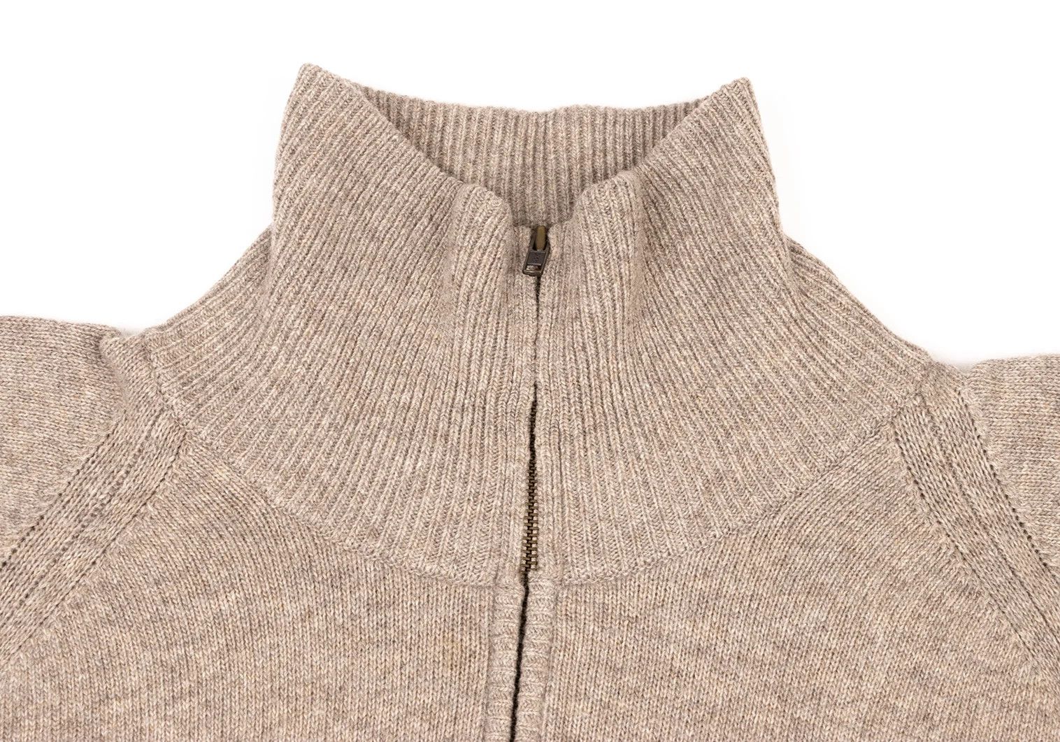 Issey Miyake Wool-Blend High-Neck Half-Zip Knit Sweater in Mocha M Size US M / EU 48-50 / 2 - 5 Thumbnail
