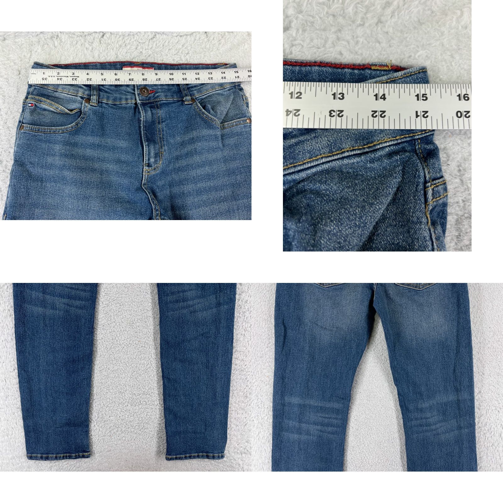 Tommy Hilfiger Tommy Hilfiger Jeans Juniors 18 Blue Denim Straight Leg Cotton Blend 27x30 Women's 5-Pocket Design Mid Rise Size 40" / US 18 - 9 Thumbnail