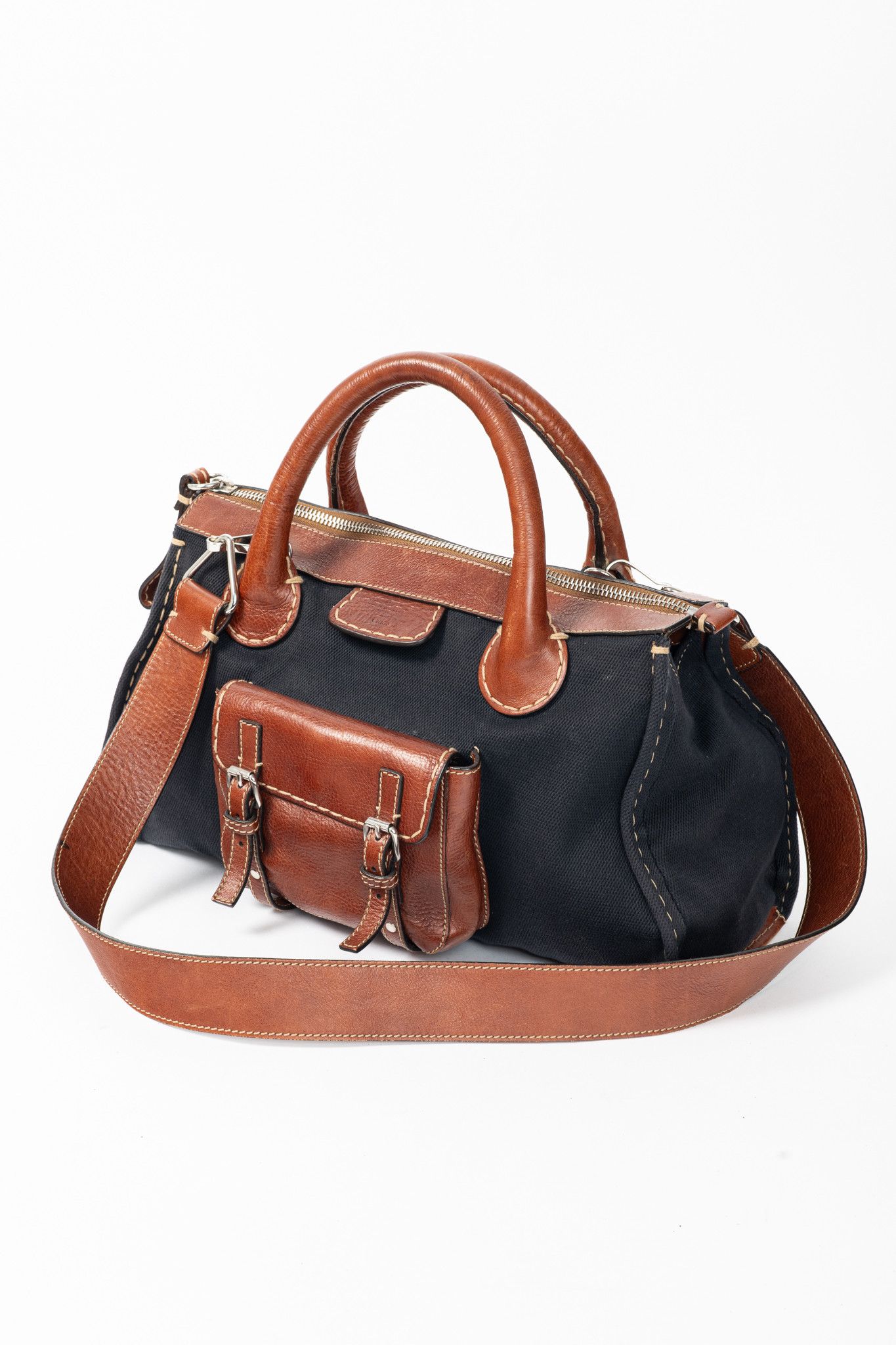 Chloe Chloe Edith Navy Canvas & Leather Trim Tote Size ONE SIZE - 6 Thumbnail