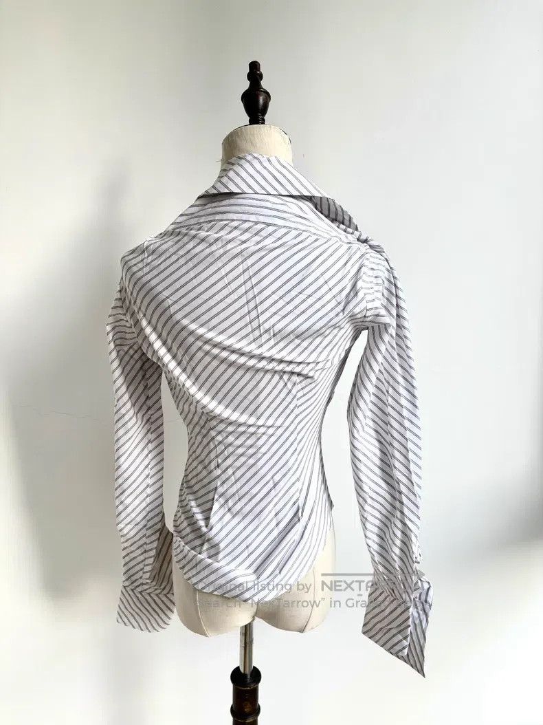 Vivienne Westwood Vivienne Westwood White Striped Drunkard Shirt Size XS / US 0-2 / IT 36-38 - 4 Thumbnail