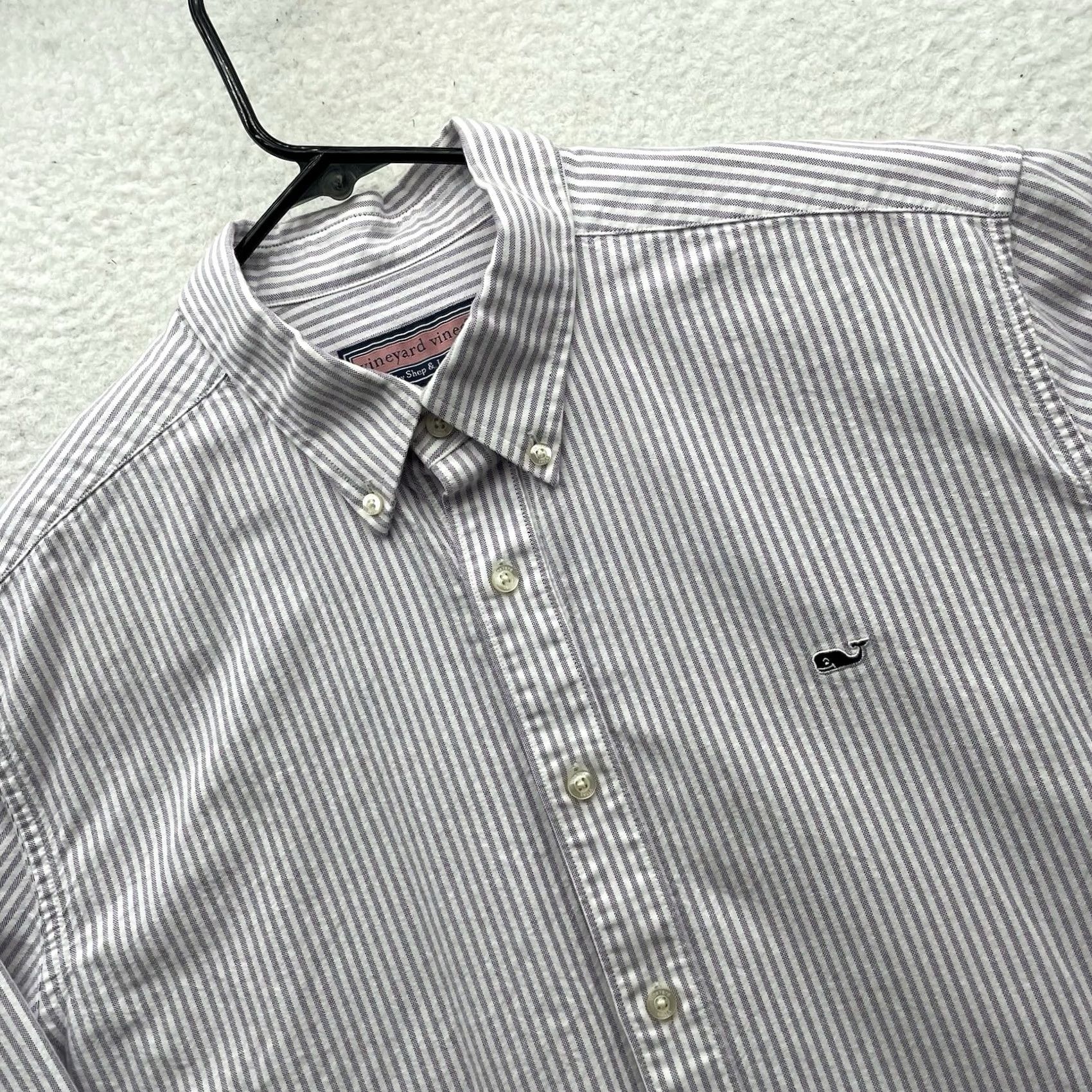 Vineyard Vines Vineyard Vines Collegiate Shirt Mens XL Purple White Striped Button Up Preppy Size US XL / EU 56 / 4 - 2 Thumbnail