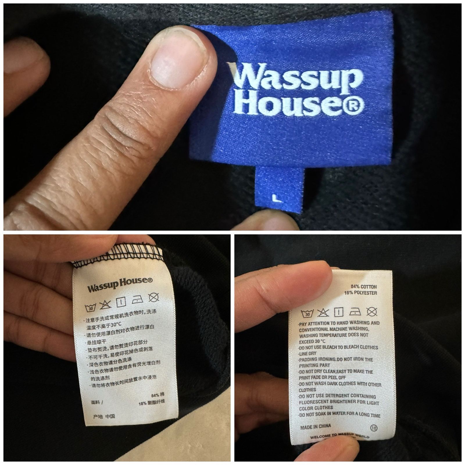 Unknown London WassupSummer Sunset Black Hooded Pullover Sweatshirt Size L Size US L / EU 52-54 / 3 - 7 Thumbnail