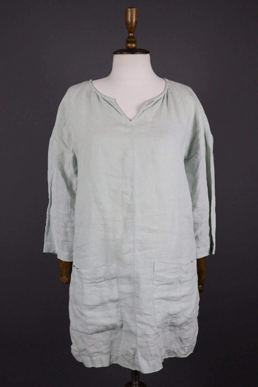 Designer Toast Relaxed Two Pockets 100% Linen Tunic Dress Size XS Size XS / US 0-2 / IT 36-38 - 1 Thumbnail