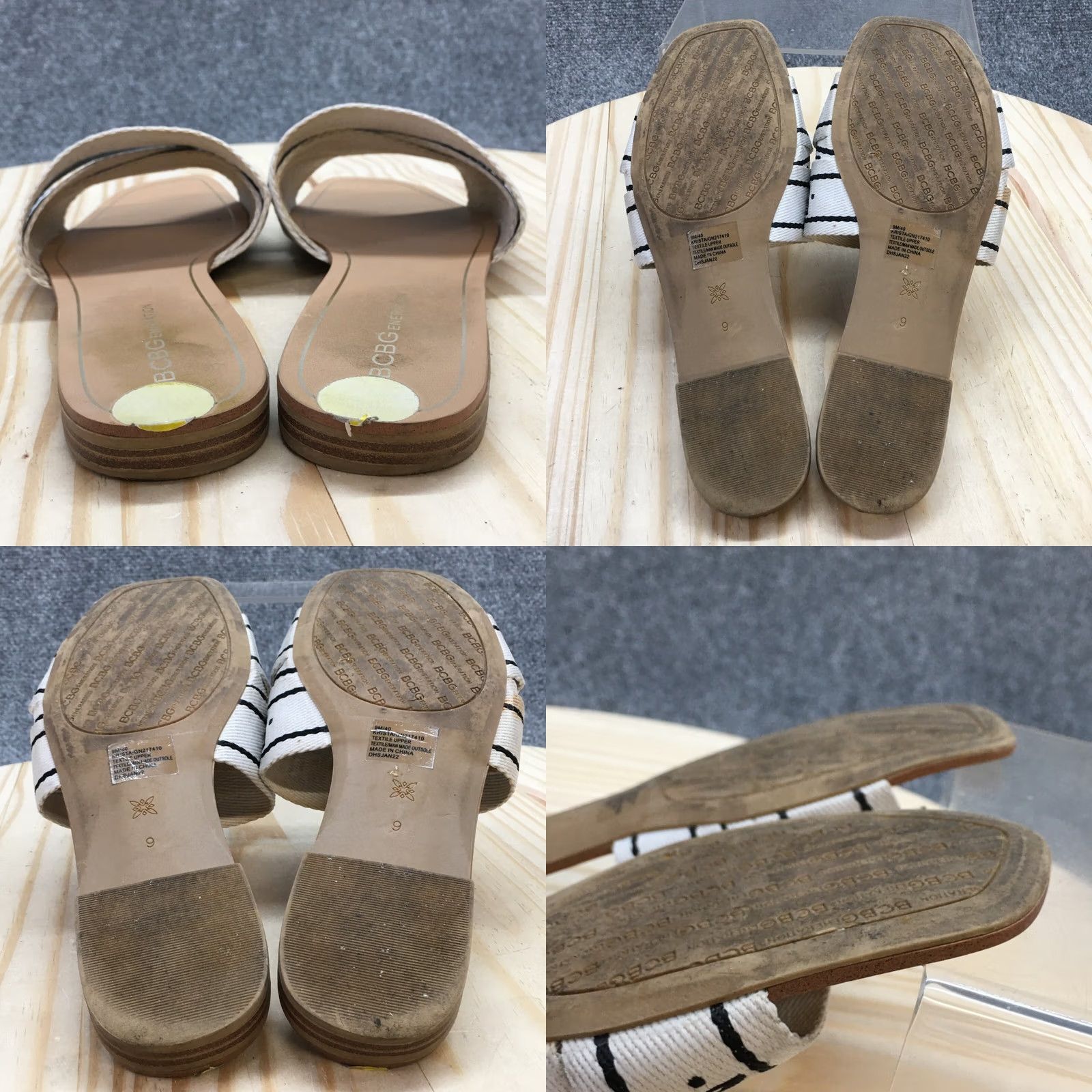 BCBGeneration BCBGeneration Sandals Womens 9M Krista Slide White Slip On Open Toe Casual Flats Size US 9 / IT 39 - 8 Thumbnail