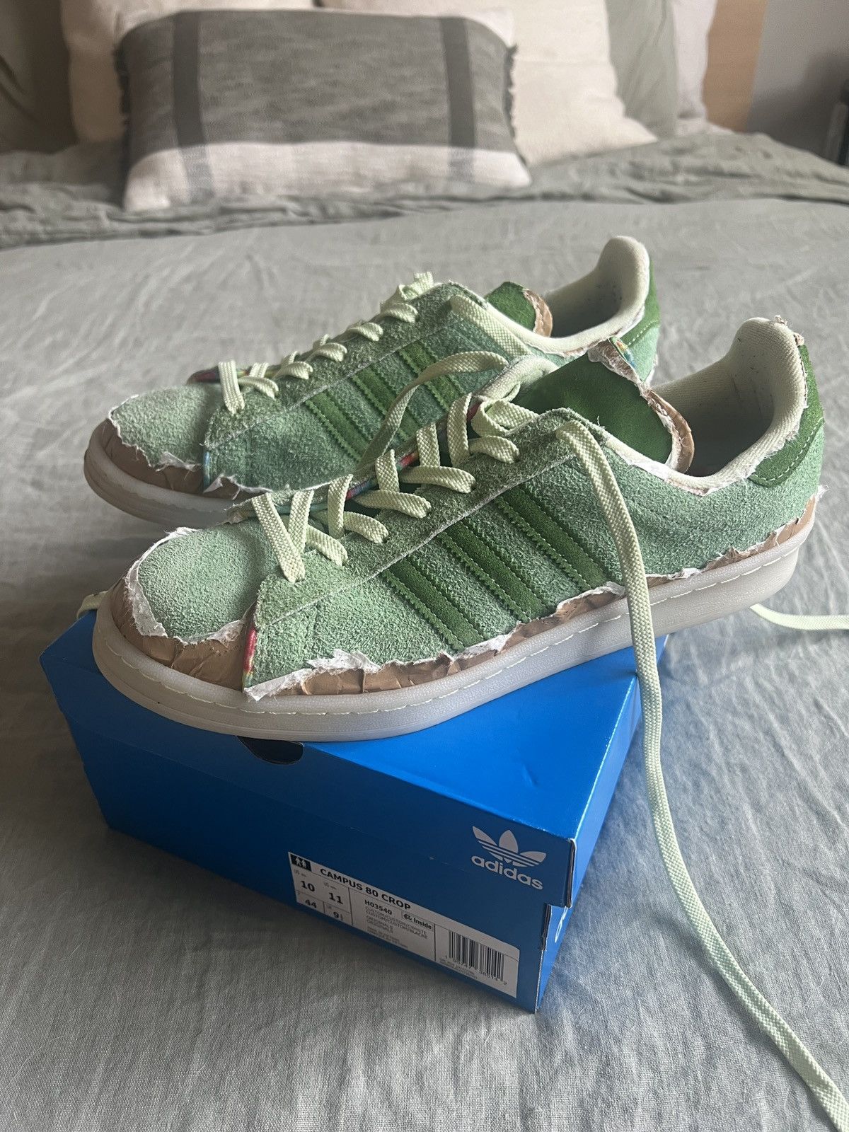 adidas gazelle silver green womens Adidas Campus 80s Crop main image 1