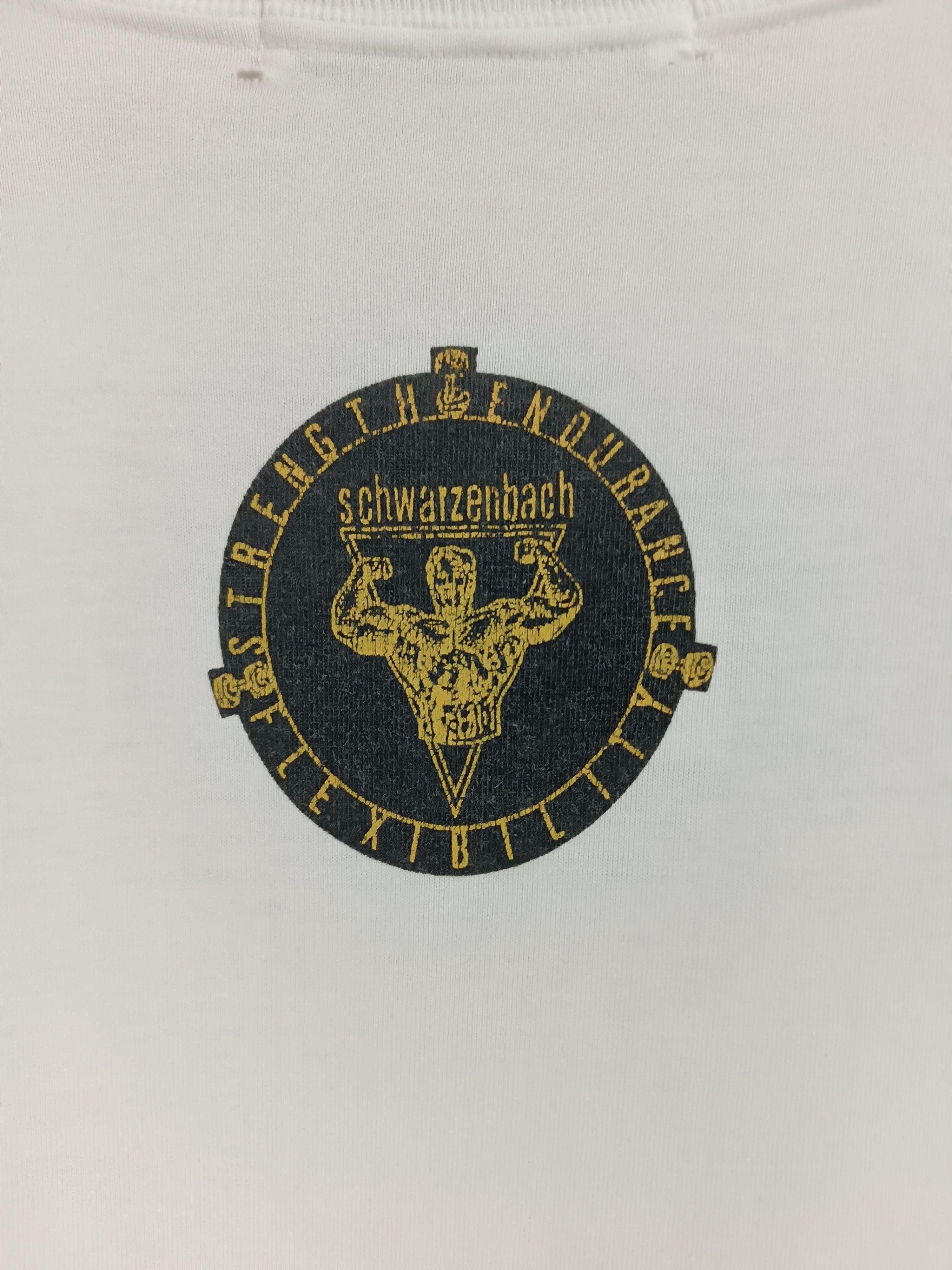 Vintage VINTAGE 90'S SCHWARZENBACH GYM BODY BUILDERS AOP TEE Size US L / EU 52-54 / 3 - 15 Thumbnail