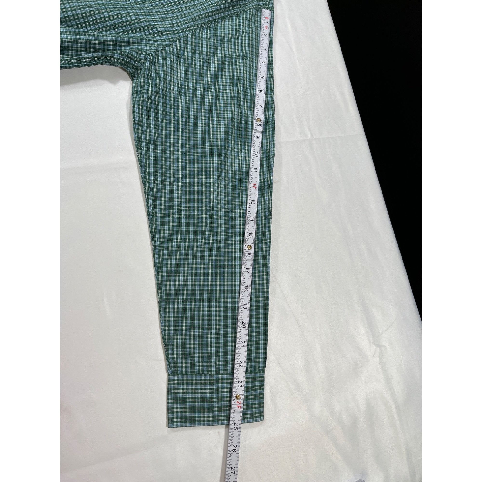 Chaps Chaps SKU 7623 Mens Green and Blue Plaid Button Down Shirt S Size US XL / EU 56 / 4 - 7 Thumbnail