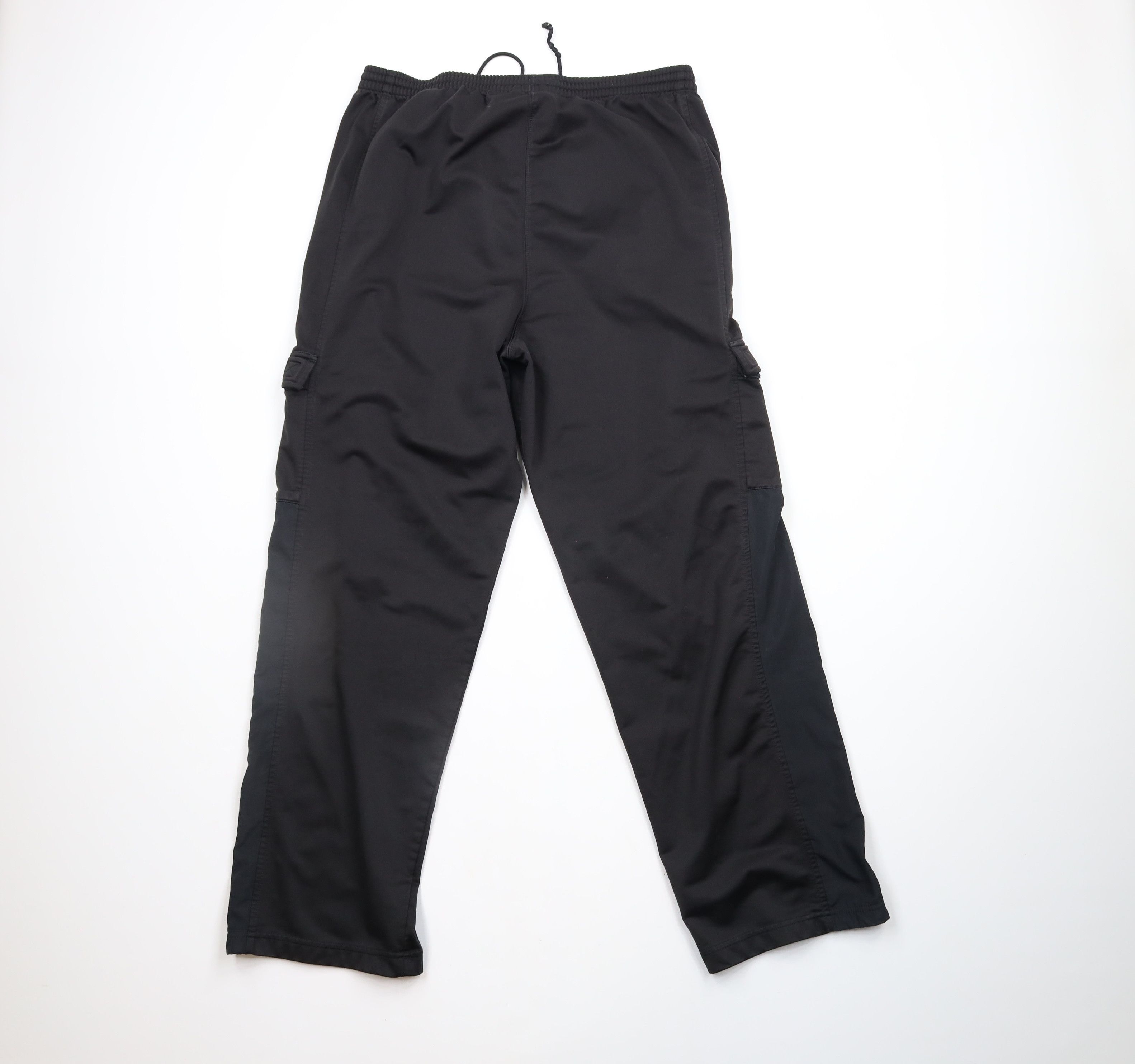 Adidas × Vintage Vintage 90s Adidas Spell Out Wide Leg Cargo Sweatpants Black Size US 38 / EU 54 - 9 Thumbnail