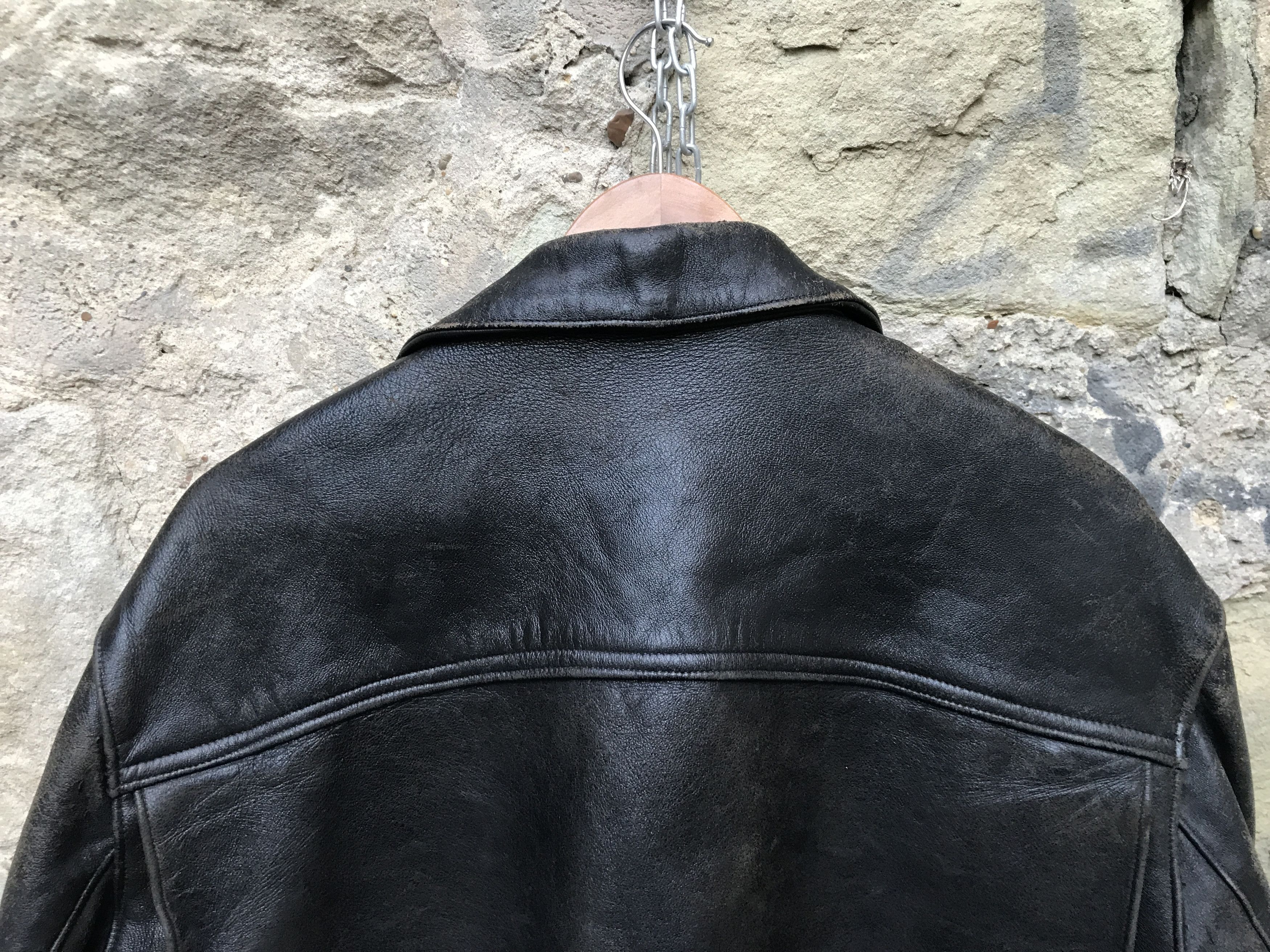 Vintage Rare Vintage 60s French Motorcycle Leather Biker Jacket Size US XL / EU 56 / 4 - 13 Thumbnail