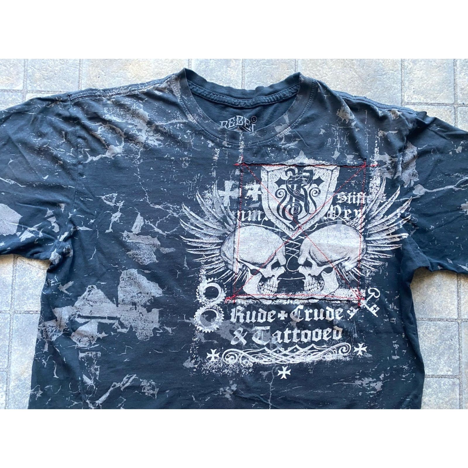 Affliction Rebel Saints T-Shirt Men’s Large Multicolor Skull Y2K Short Sleeve Affliction Rebel Saints Brand Size US L / EU 52-54 / 3 - 4 Thumbnail