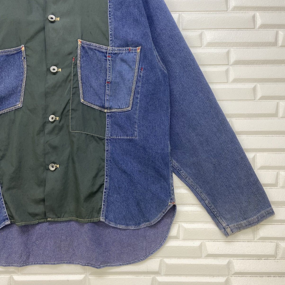 Designer × Japanese Brand × Vintage 🔥 Kearney House Sashiko Boro Indigo Two-tone Jacket Size US M / EU 48-50 / 2 - 5 Thumbnail