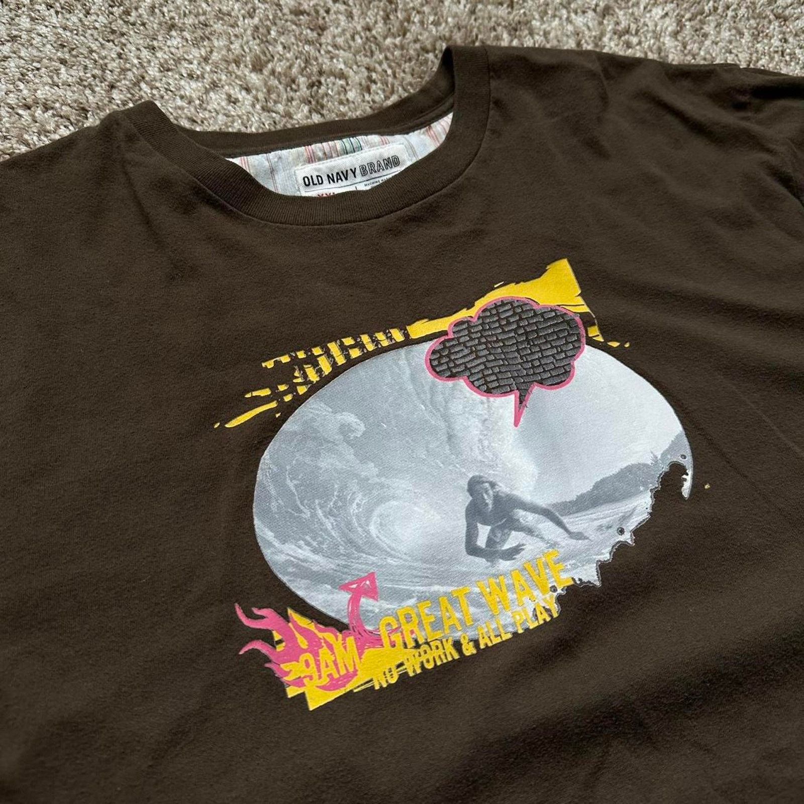 Old Navy × Vintage Rare Vintage 00s Y2K Old Navy Surf Skater Graphic Tee Shirt Size US XXL / EU 58 / 5 - 1 Thumbnail