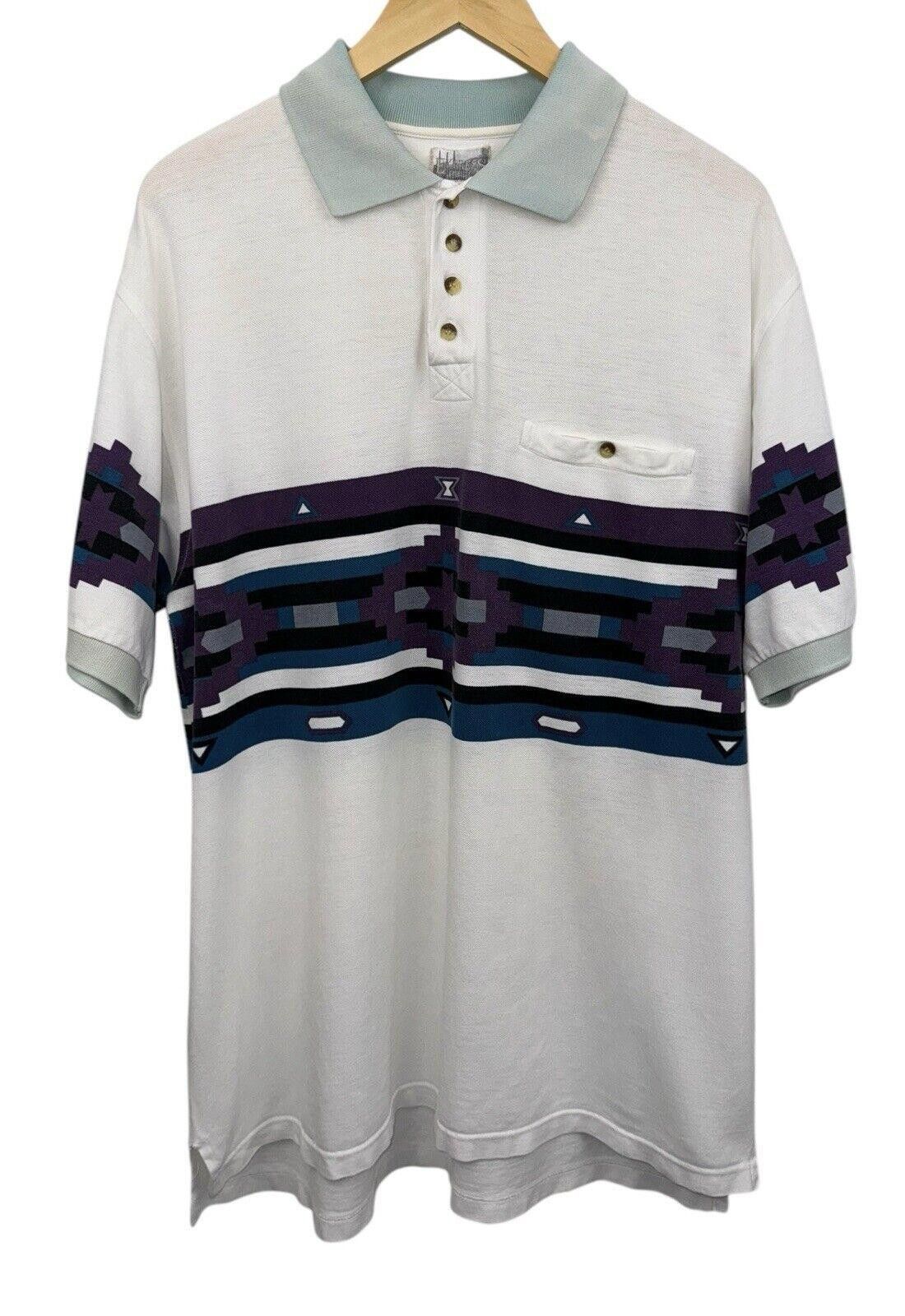 Designer Vintage Express Riders Aztec Western Southwest Polo Shirt L Size US L / EU 52-54 / 3 - 1 Thumbnail
