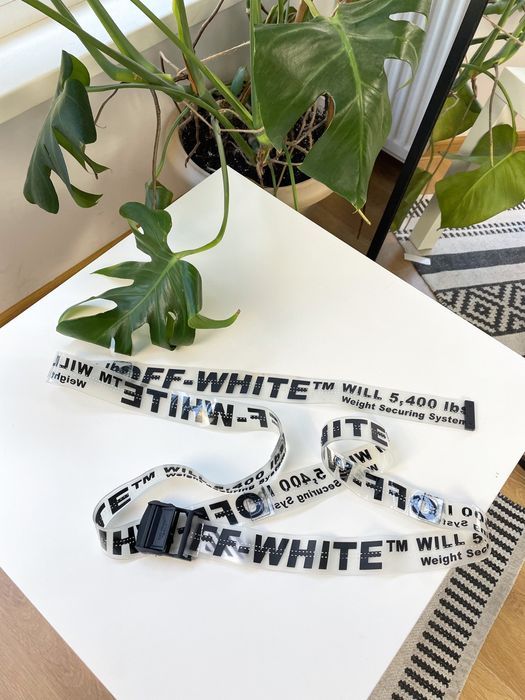 OFF-WHITE Black & Transparent Rubber Industrial Belt