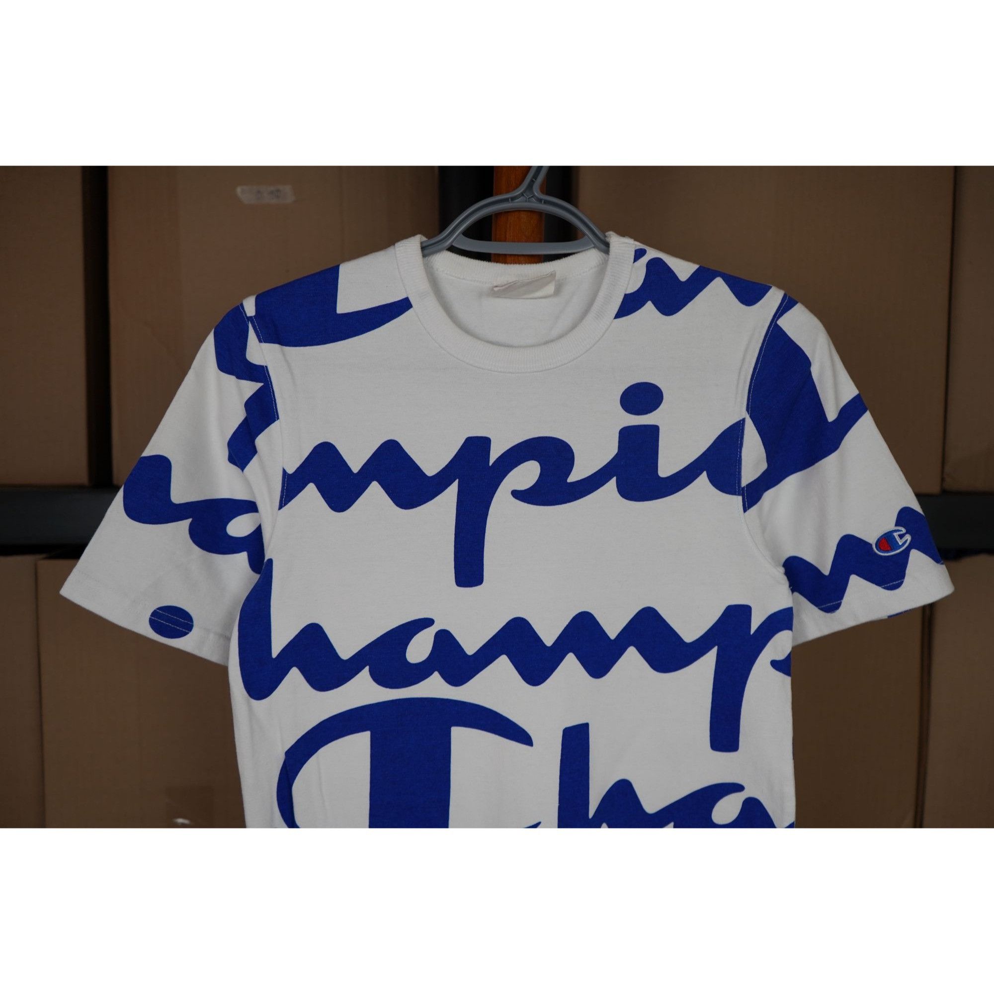 Champion Women's XS Champion White/Blue Athletic Tshirt #442 Size XS / US 0-2 / IT 36-38 - 3 Thumbnail