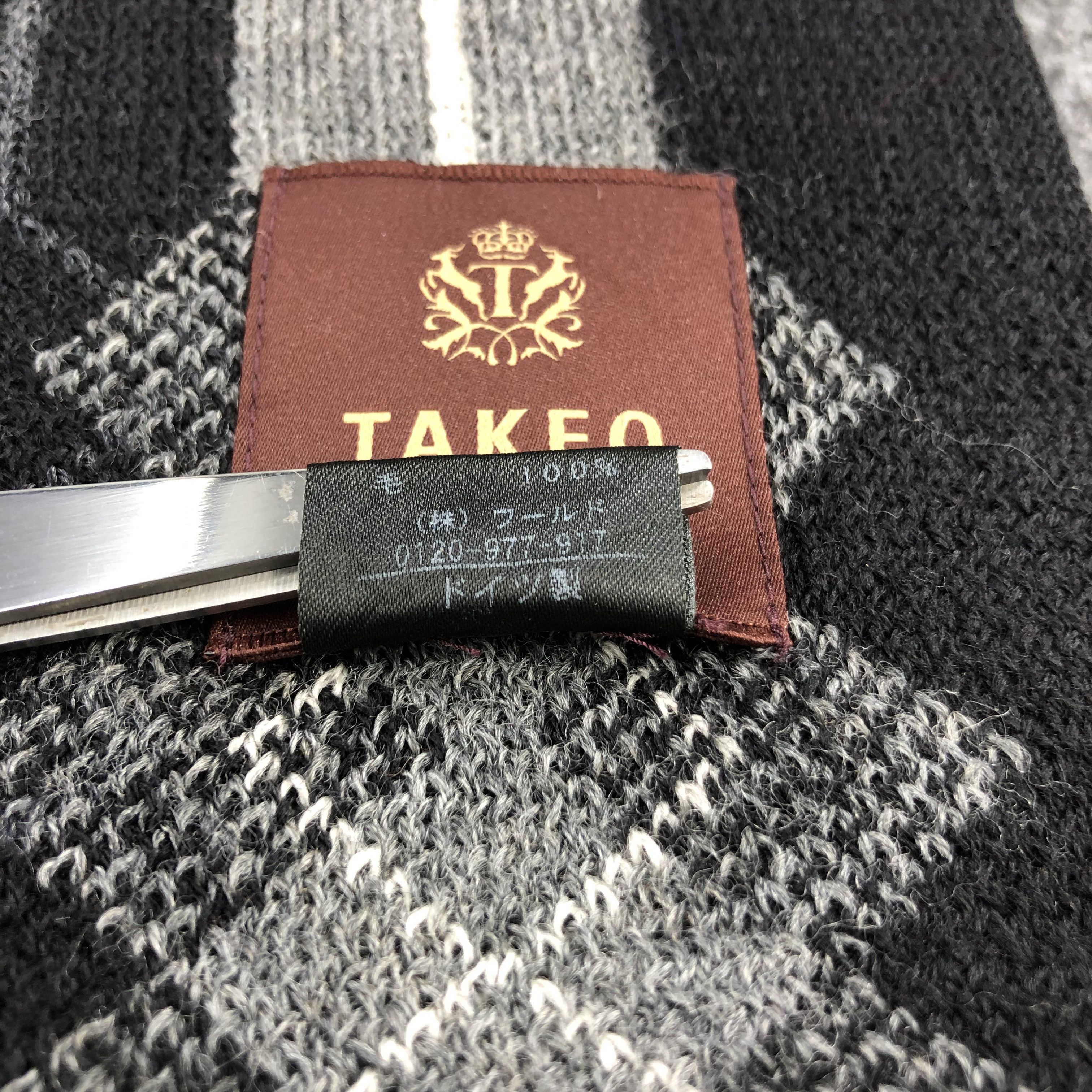 Takeo Kikuchi Takeo Kikuchi Argyle Wool Scarf Muffler V959 Size ONE SIZE - 5 Thumbnail