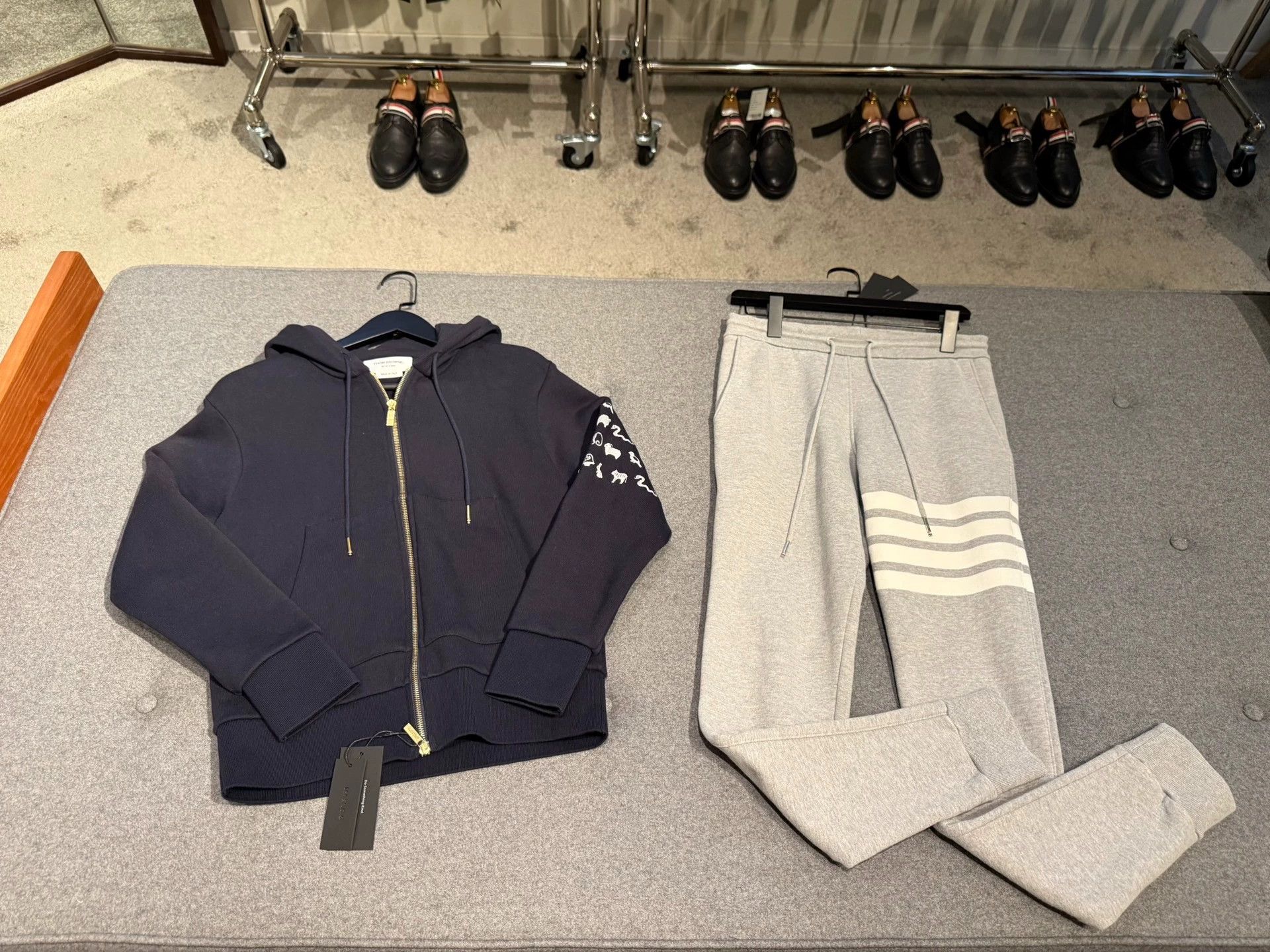 Thom Browne Thom Browne Women's Navy Blue Four Bar Sport Hoodie Size XS / US 0-2 / IT 36-38 - 9 Thumbnail