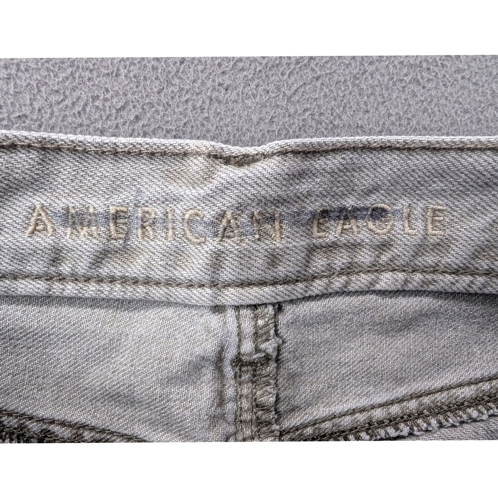 Vintage American Eagle Womens Gray Denim Wide-Leg Cropped Button Fly Jeans Size 0 Size 25" / US 0 / IT 36 - 2 Thumbnail