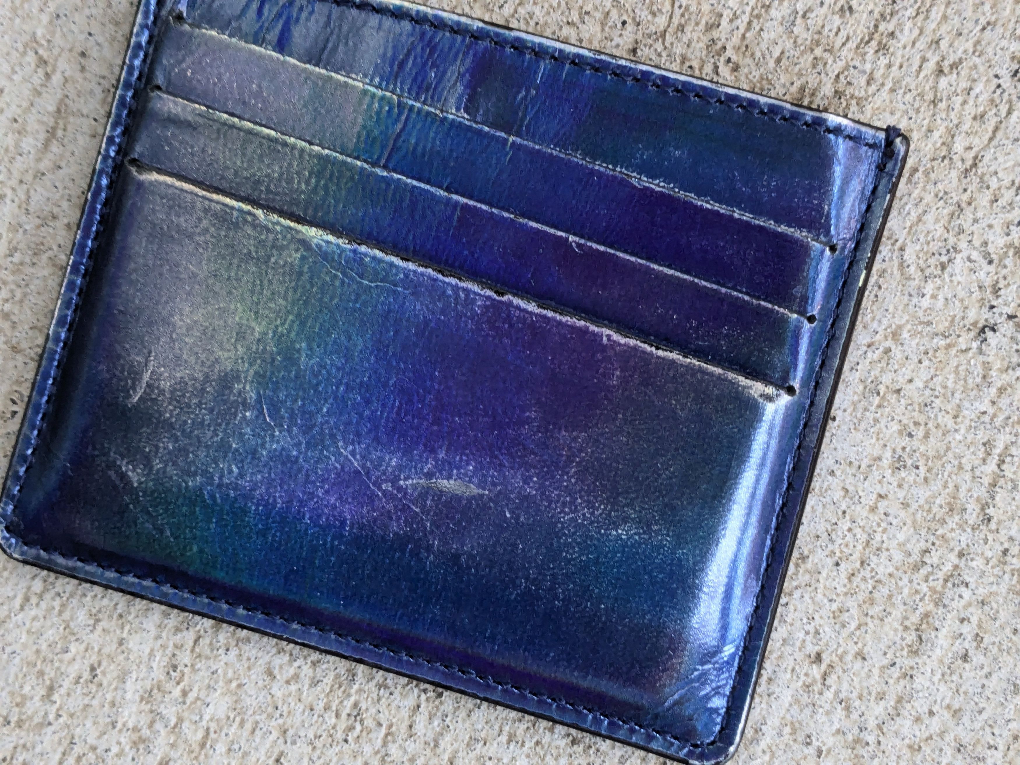 Maison Margiela Maison Margiela Cardholder Wallet Brown Blue Leather Slim Size ONE SIZE - 7 Thumbnail