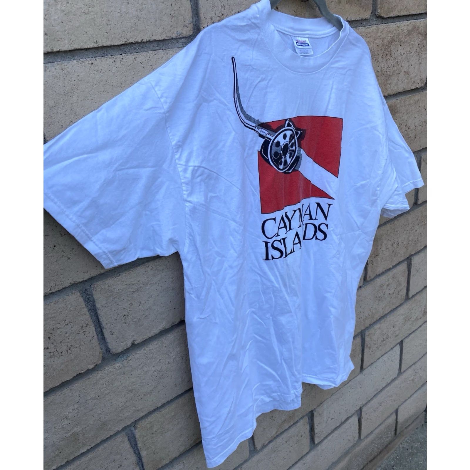 Hanes Vintage Hanes T Shirt Scuba Neon 90s Graphic White Cotton XL Men Size US XL / EU 56 / 4 - 4 Thumbnail