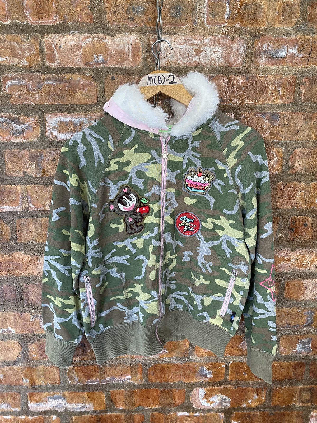 Angel Blue 2000s Angle Blue Camo Fur removable hoodie hysteric Size M / US 6-8 / IT 42-44 - 2 Thumbnail