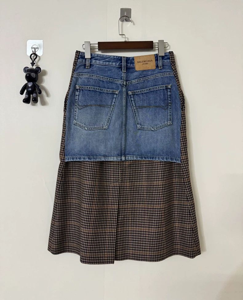 Balenciaga Balenciaga Patchwork Denim Skirt Size 35" - 2 Thumbnail