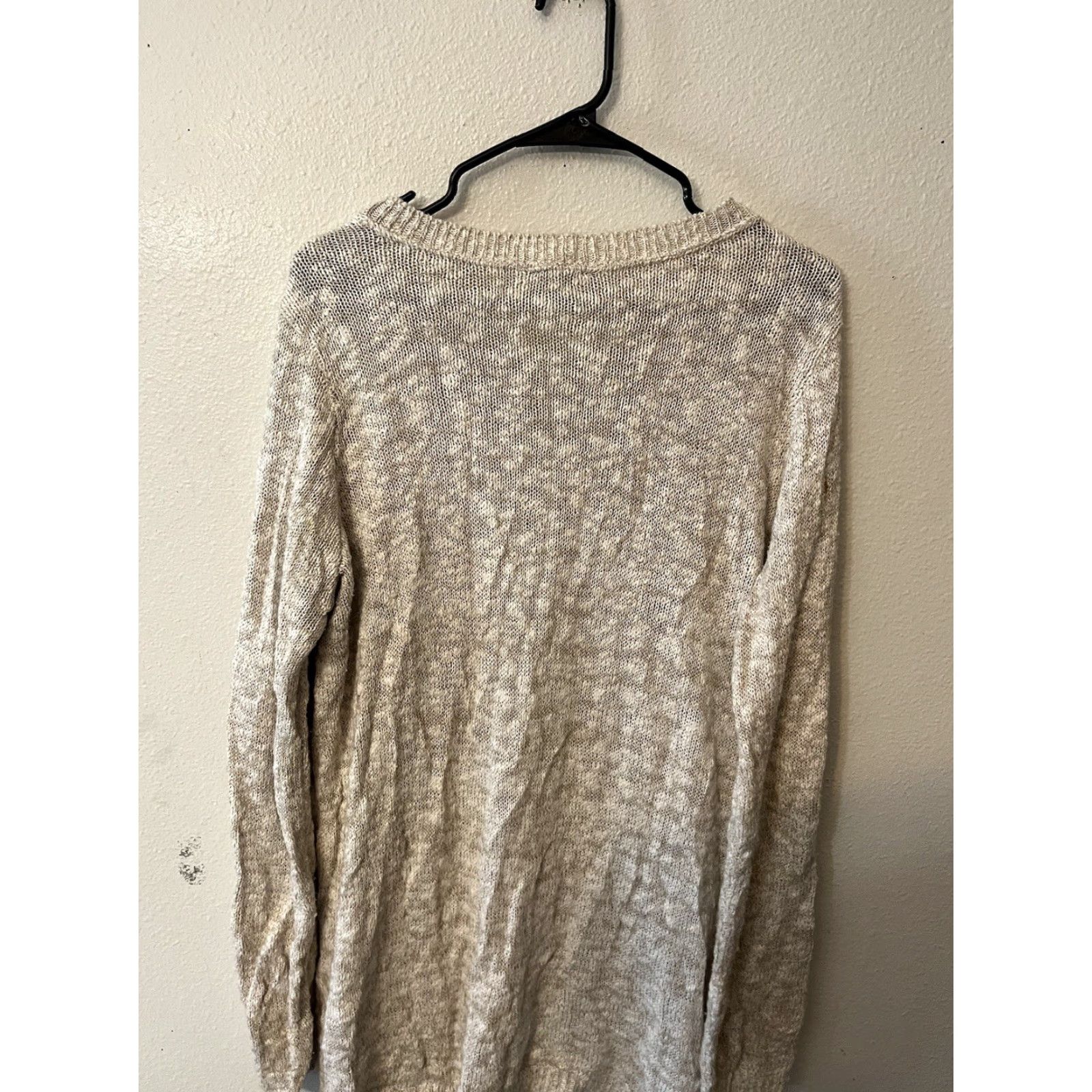 Express Express Womens Pullover Sweater Long Sleeve Round Neck Knit Size Medium Beige Size M / US 6-8 / IT 42-44 - 3 Thumbnail