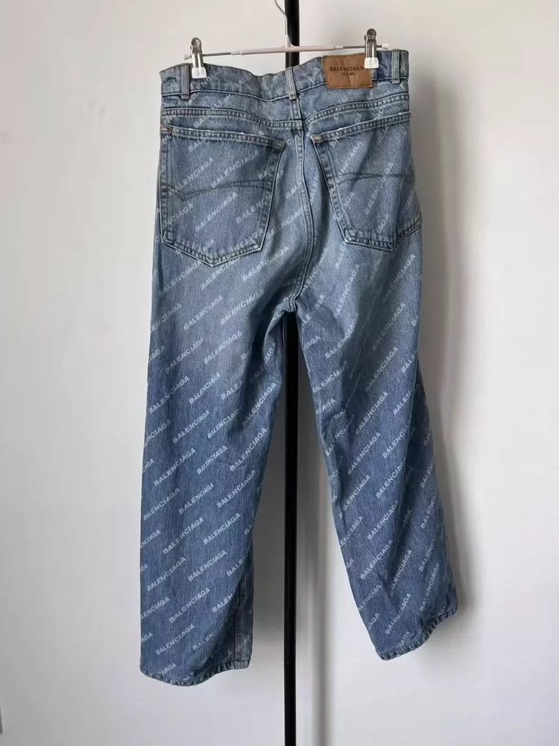 Balenciaga Balenciaga Logo Full Button Loose Mid-Rise Straight Leg Je Size US 27 - 2 Thumbnail