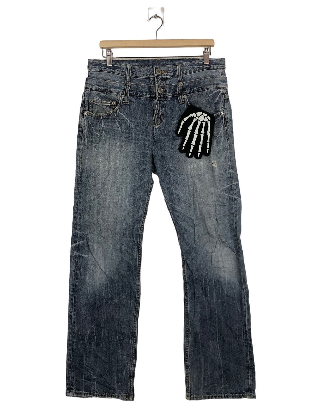 Japanese Brand Rare Distressed Denim Jeans Punk Design Inspire IsseyMiyake Size US 34 / EU 50 - 1 Thumbnail