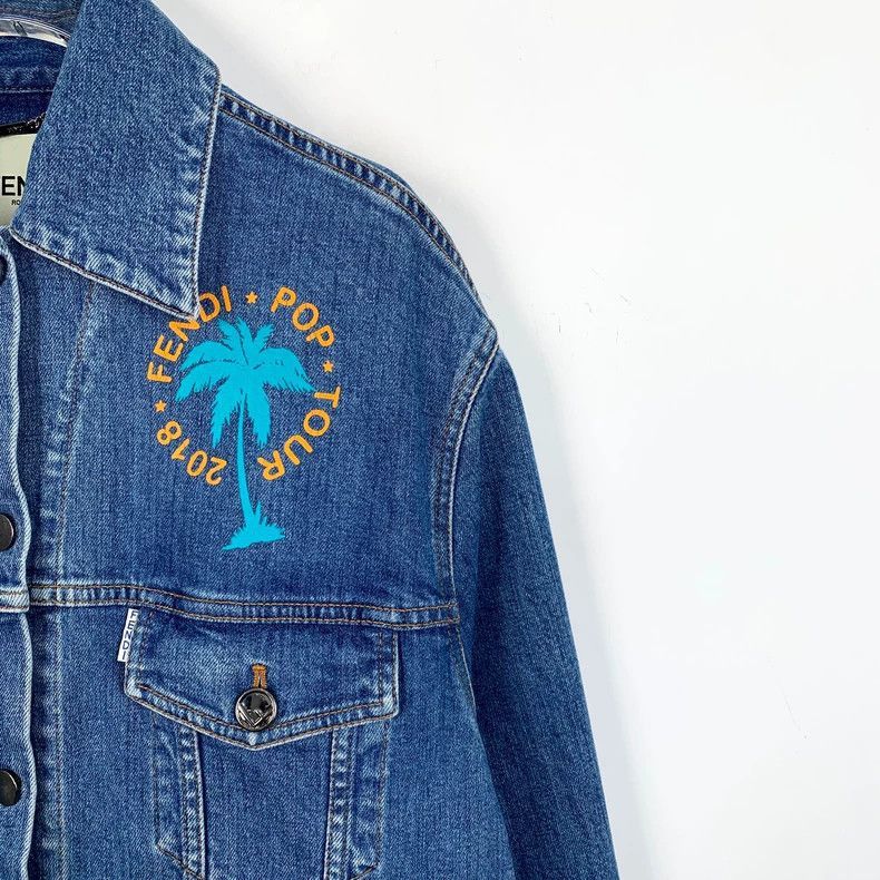 Fendi Fendi Blue Denim Jacket with Embroidery Size US M / EU 48-50 / 2 - 3 Thumbnail