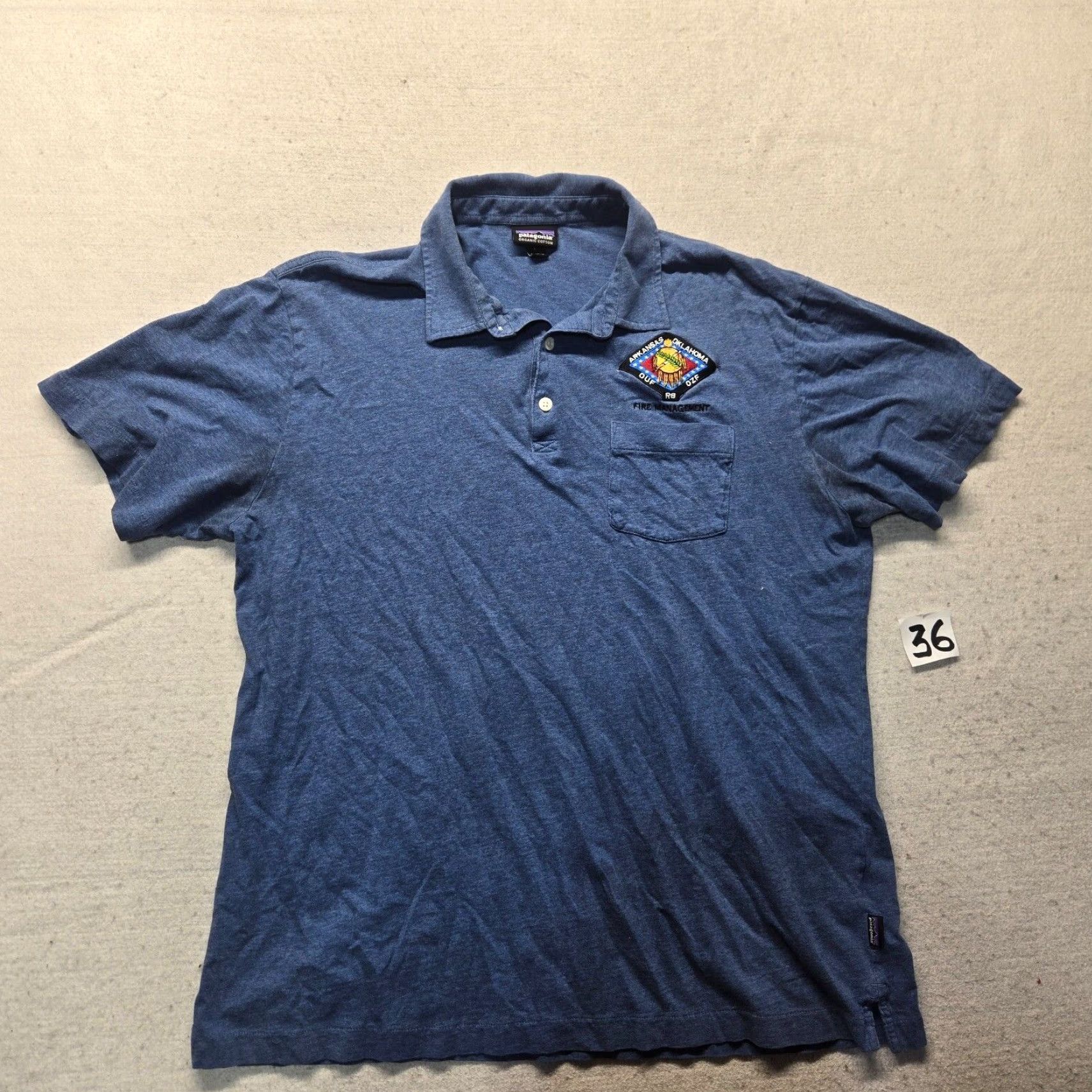 Patagonia Patagonia Shirt Polo Blue L Mens Arkansas Oklahoma Fire Hiking Hiker Rugby Size US L / EU 52-54 / 3 - 2 Thumbnail