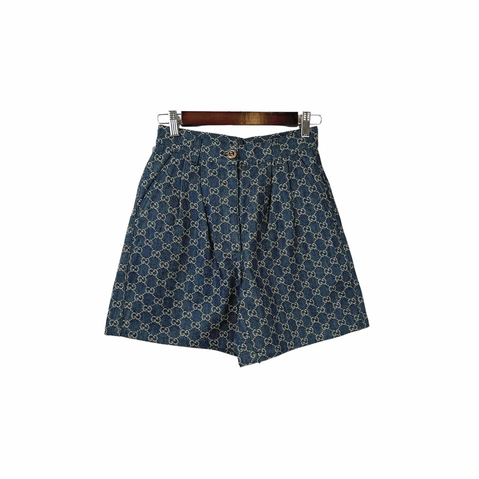 Gucci Gucci GG Logo Denim Shorts Size 36 Size 25" / US 0 / IT 36 - 1 Thumbnail