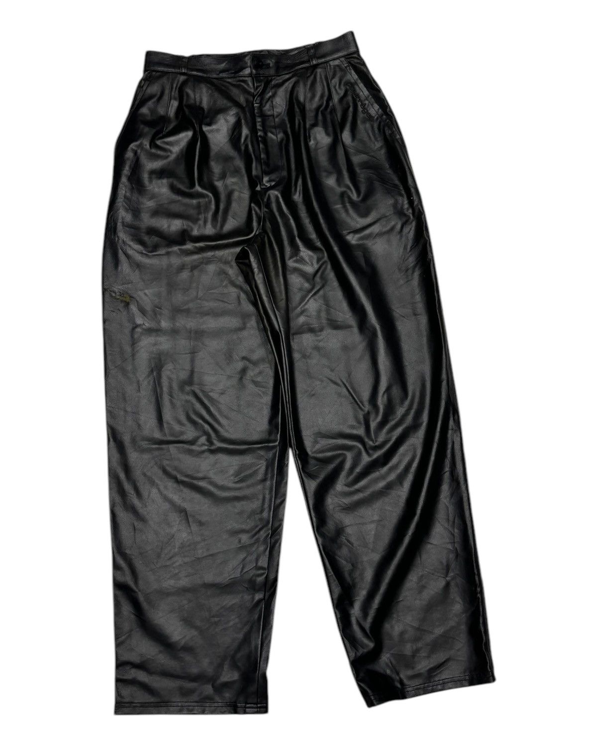 Courreges RARE‼️COURREGES BLACK BAGGY WIDE FAUX LEATHER PANTS Size US 30 / EU 46 - 3 Thumbnail