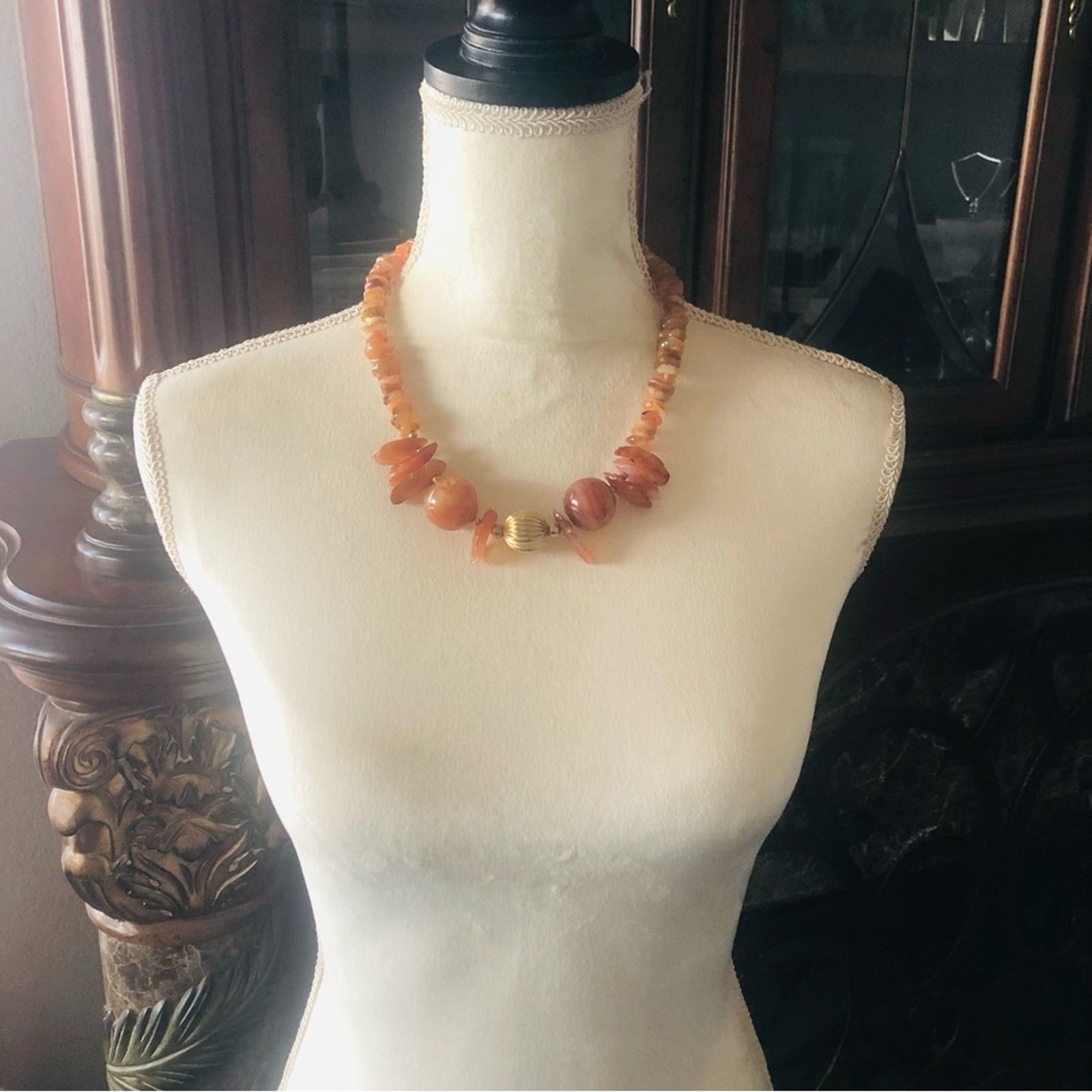 Vintage Vintage handcrafted genuine carnelian agate necklace Size ONE SIZE - 4 Thumbnail