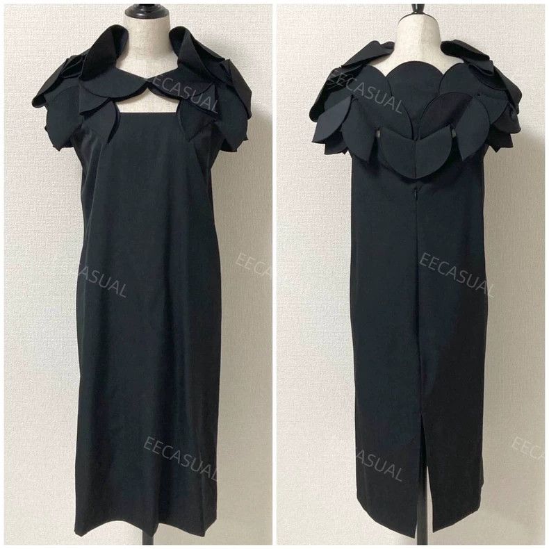 Comme des Garcons Comme Des Garcons Black dimensional petal-neck wool dress Size XS / US 0-2 / IT 36-38 - 1 Thumbnail