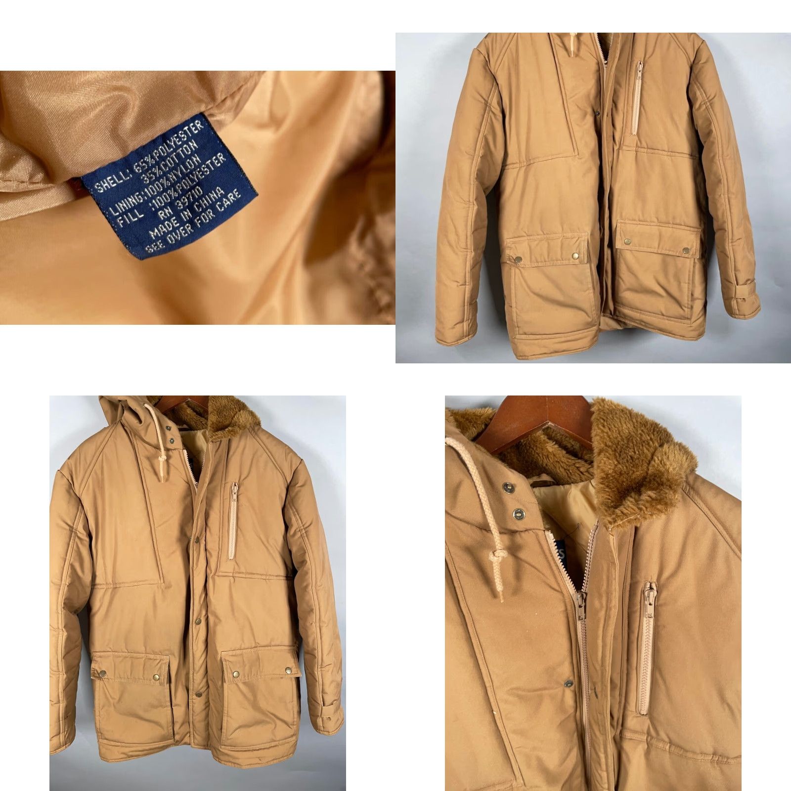 Vintage VINTAGE Big Yank Puffer Jacket Mens Large Brown Insulated Faux Fur Hood VTG Zip Up Size US L / EU 52-54 / 3 - 9 Thumbnail
