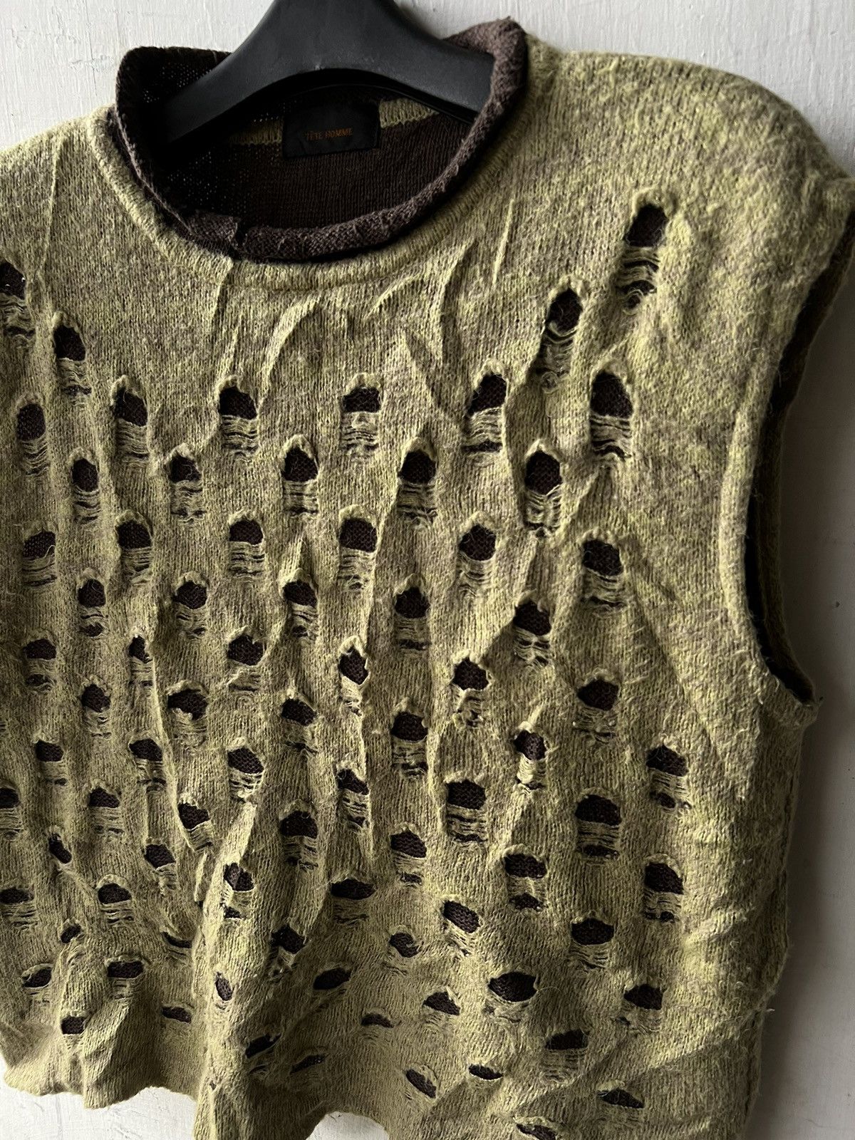 Japanese Brand × Tete Homme Tete Homme Knit Vest Size US S / EU 44-46 / 1 - 3 Thumbnail