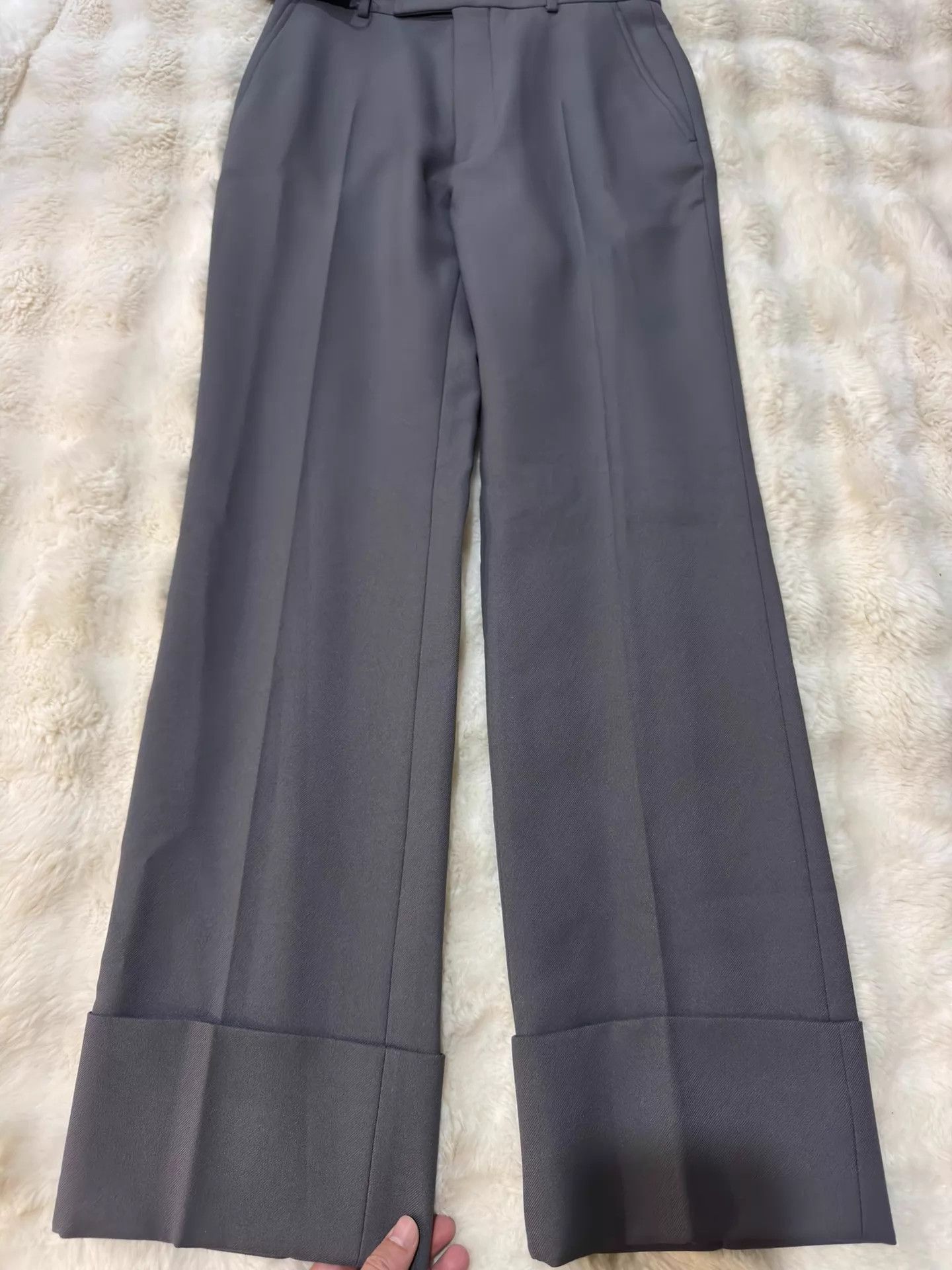 Gucci Gucci Gray Straight Wide-Leg Pants Size 44 New with Tags Size US 28 / EU 44 - 2 Thumbnail